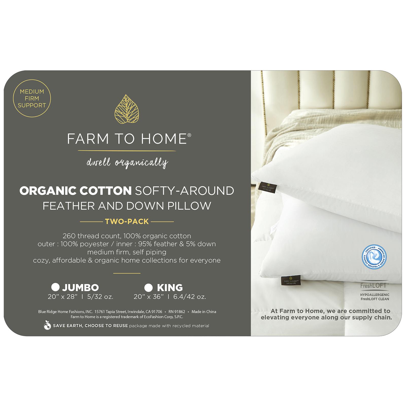 Organic Feather and Down Pillow, Set of 2 7 Organic Feather and Down Pillow, Set of 2