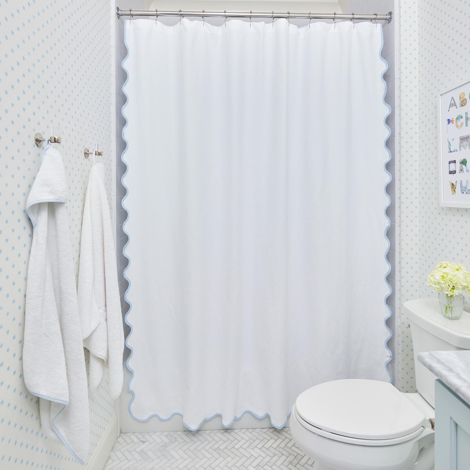 Scalloped Shower Curtain 14 Scalloped Shower Curtain