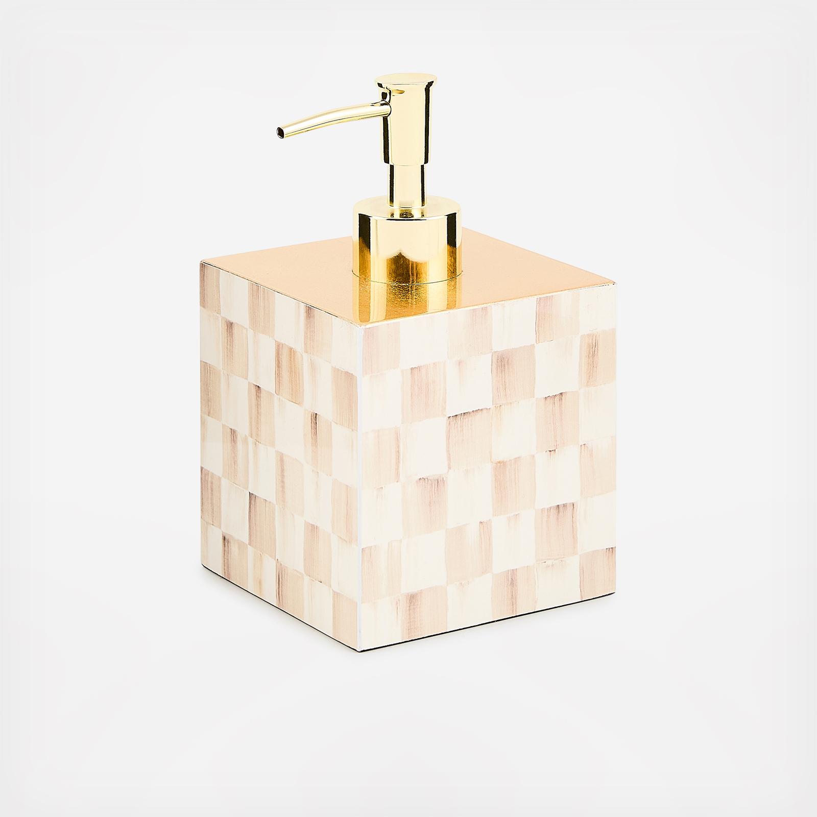 Mocha Check Glass Soap Pump 1 Mocha Check Glass Soap Pump