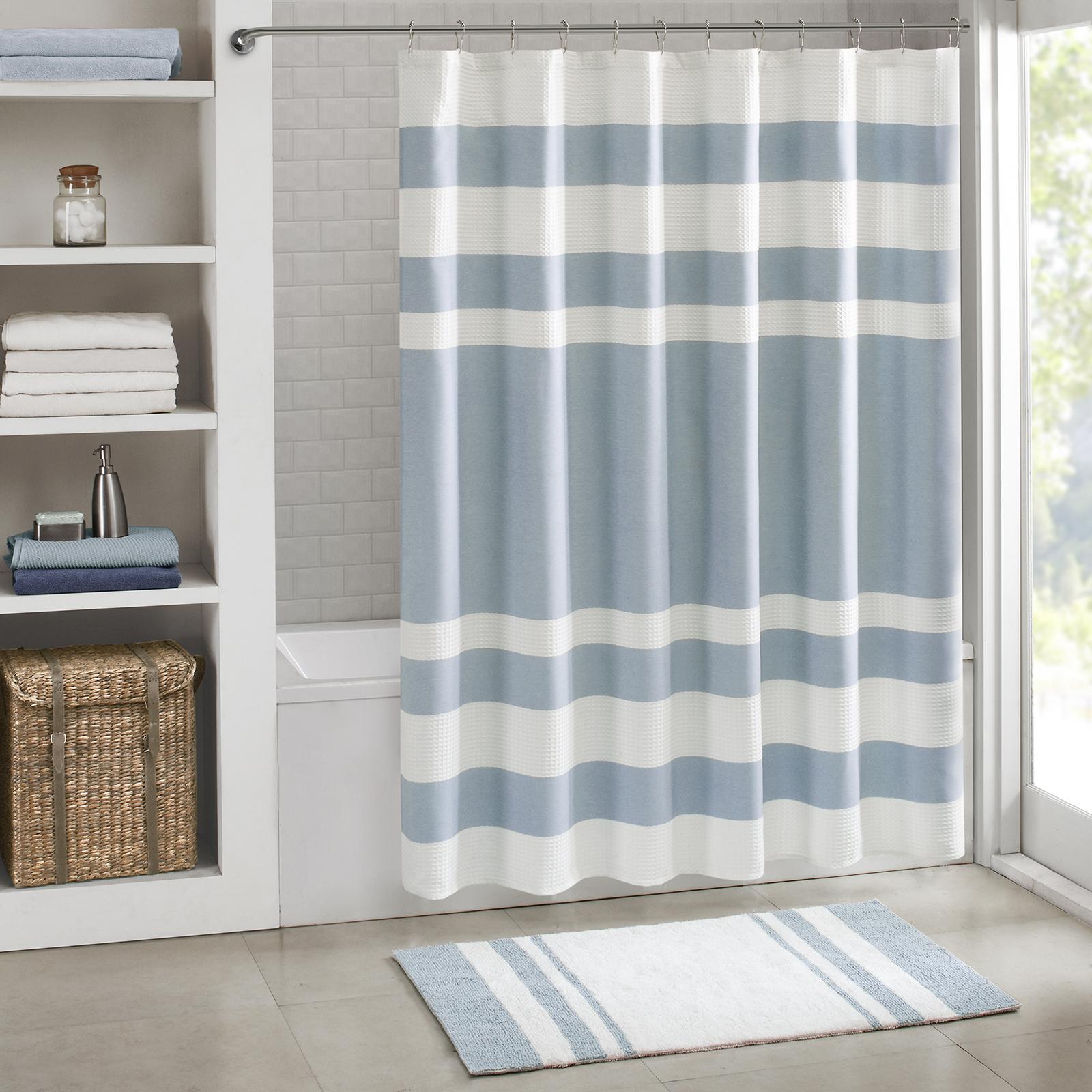 Spa Waffle Shower Curtain 4 Spa Waffle Shower Curtain