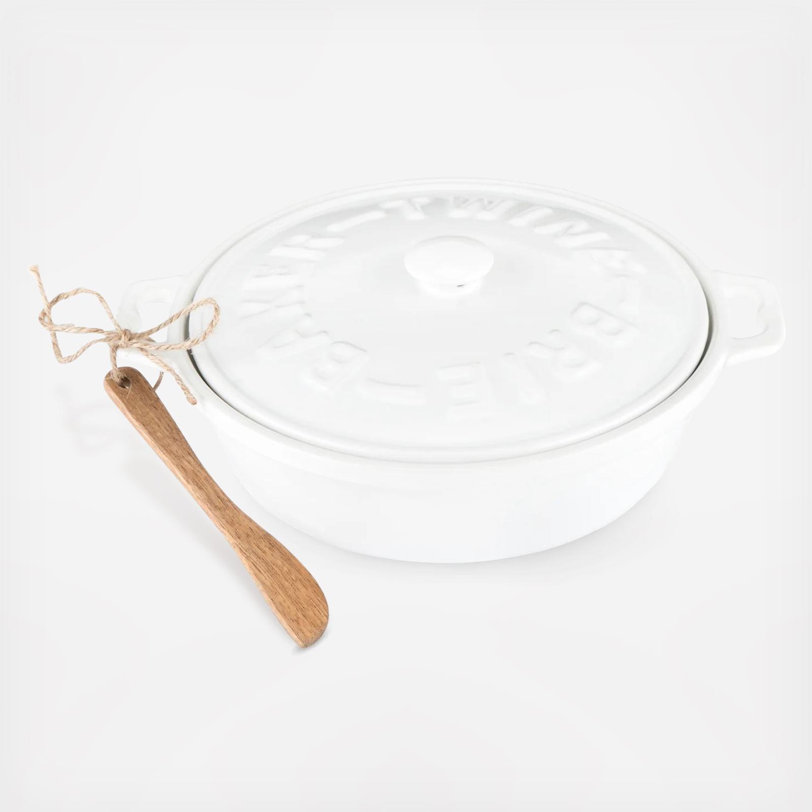 Ceramic Brie Baker & Wood Spreader 2 Ceramic Brie Baker & Wood Spreader