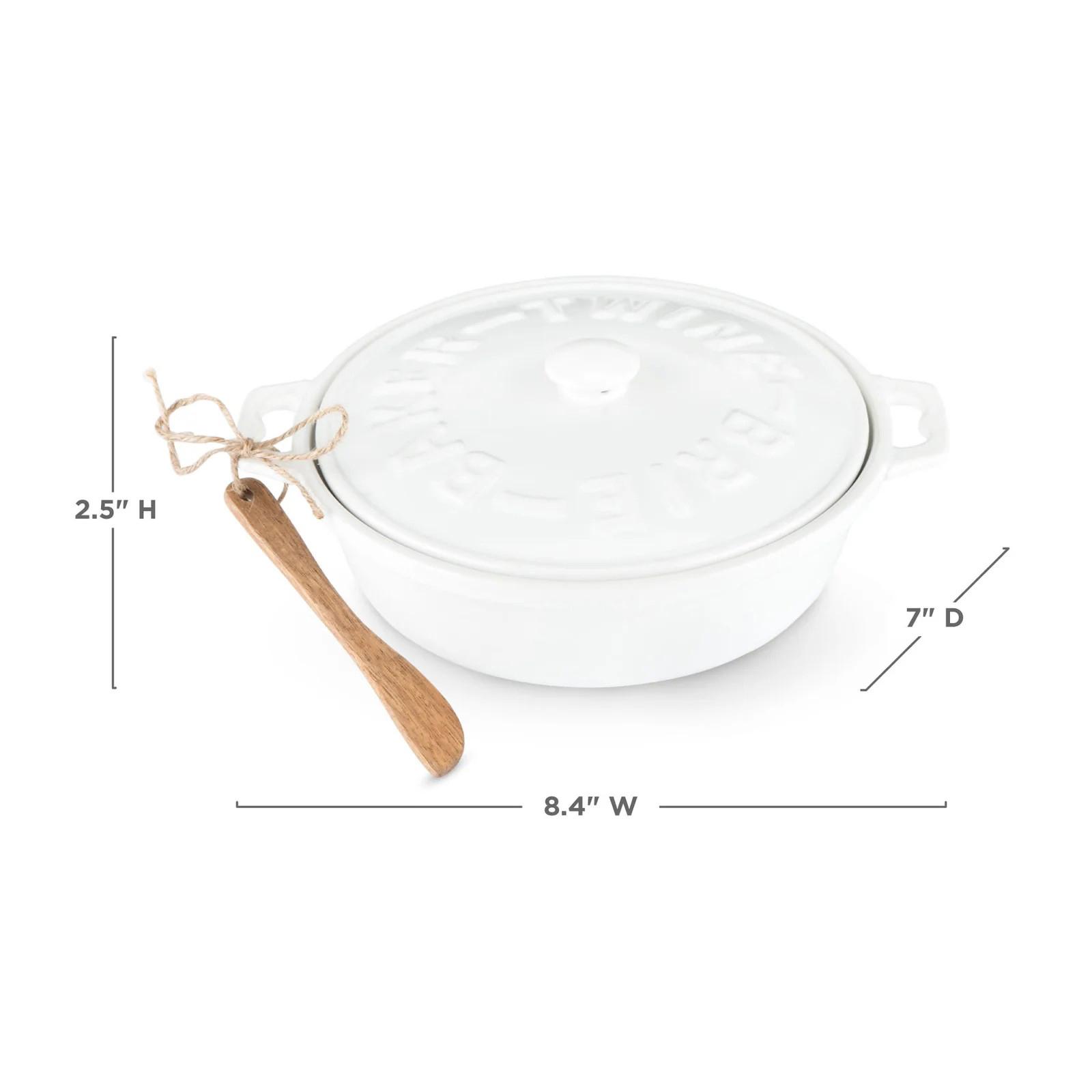 Ceramic Brie Baker & Wood Spreader 6 Ceramic Brie Baker & Wood Spreader