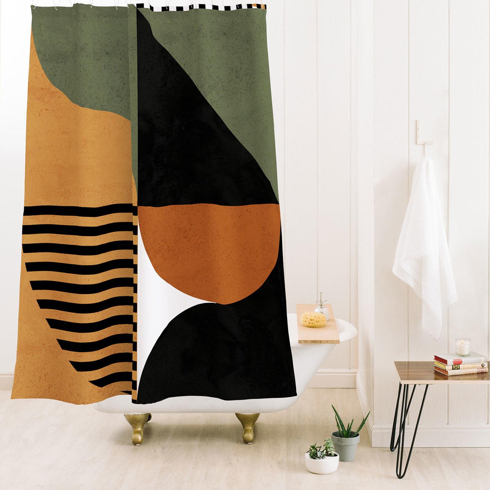 DreamPrintDesigns Bau Haus Mid Century Shower Curtain 1 DreamPrintDesigns Bau Haus Mid Century Shower Curtain