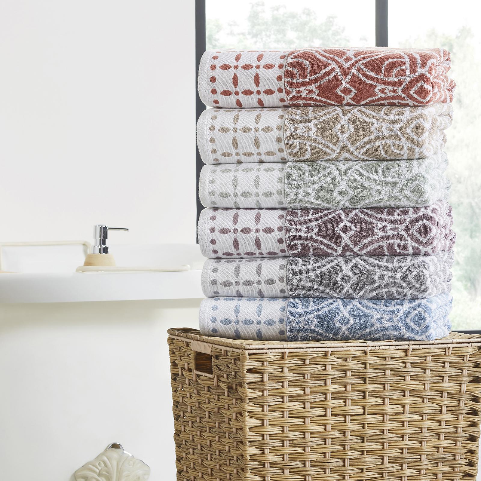 Monroe 6-Piece Yarn Dyed Jacquard Towel Set 4 Monroe 6-Piece Yarn Dyed Jacquard Towel Set