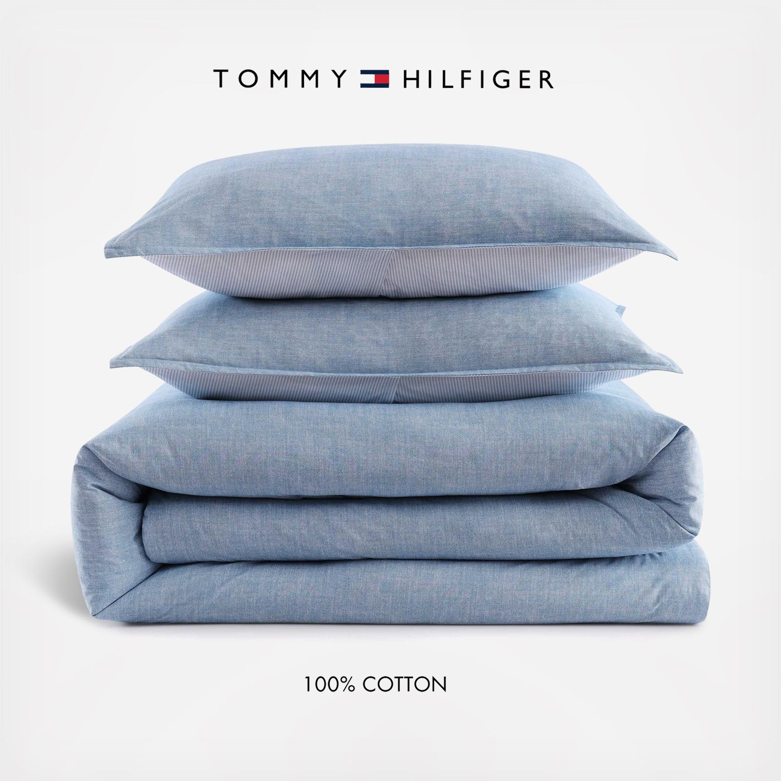 Classic Texture Cotton Percale 3-Piece Duvet Set