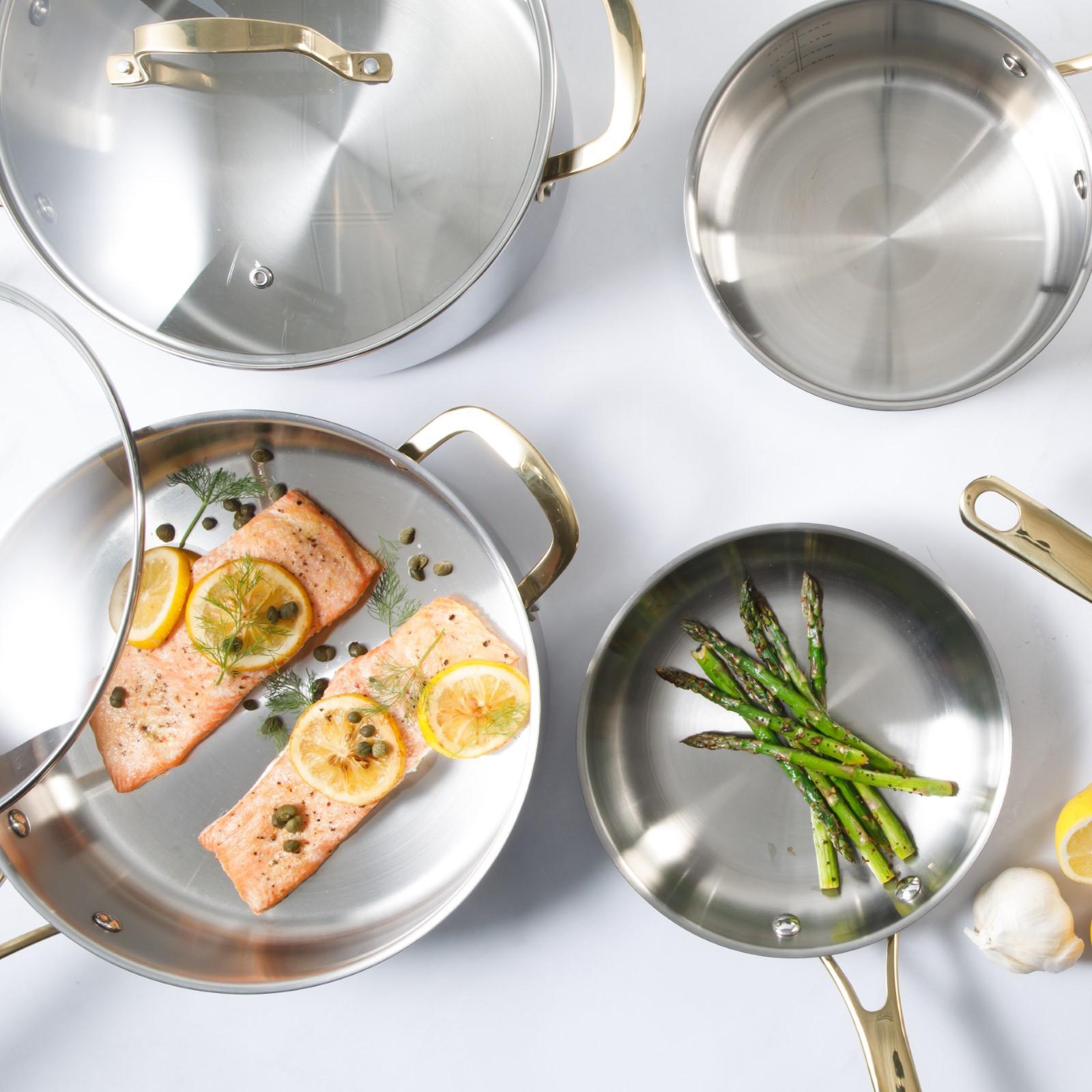 Castelle 10-Piece Cookware Set with Golden Handle 3 Castelle 10-Piece Cookware Set with Golden Handle