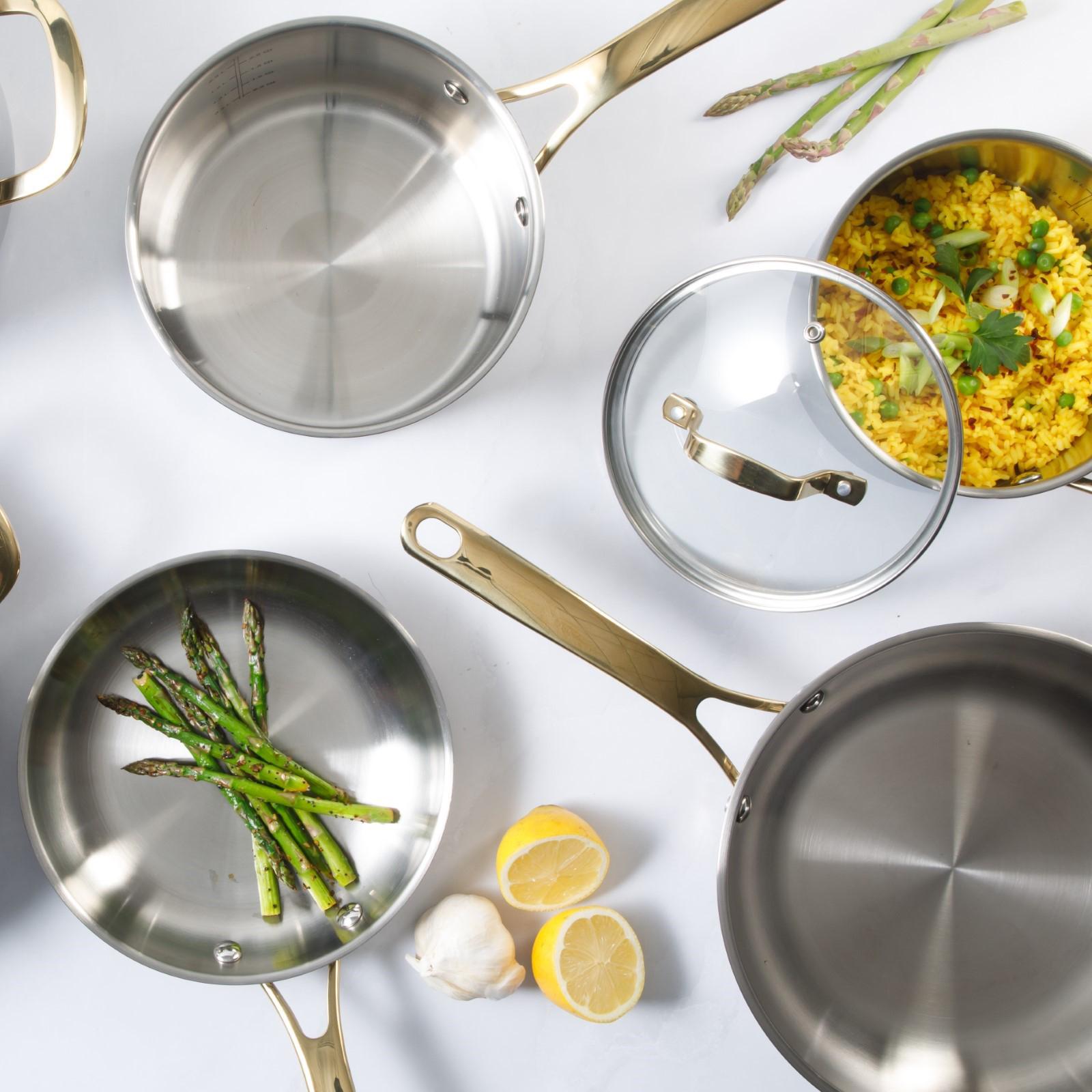Castelle 10-Piece Cookware Set with Golden Handle 4 Castelle 10-Piece Cookware Set with Golden Handle