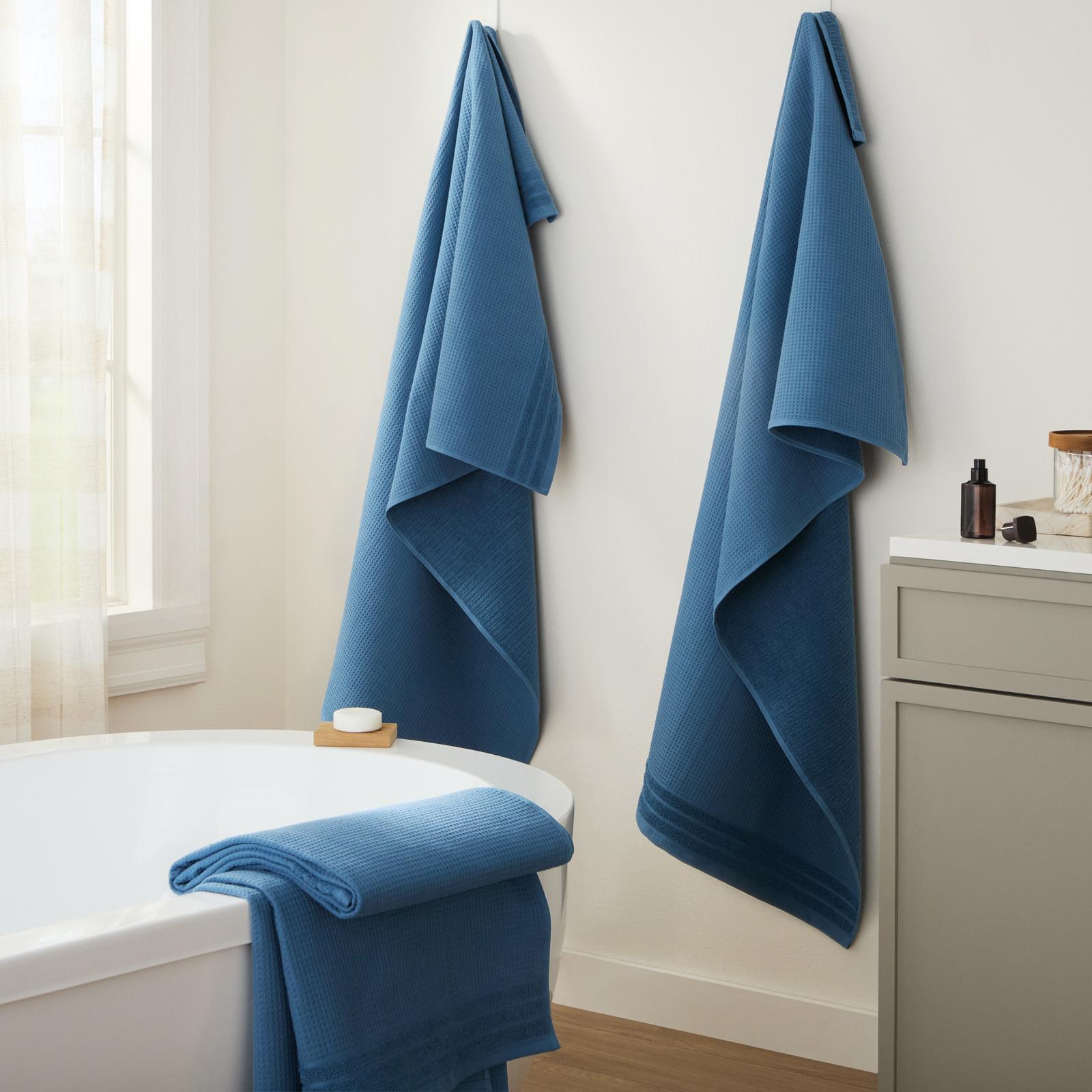 Basics Waffle Woven Terry Bath Towel, Set of 4 1 Basics Waffle Woven Terry Bath Towel, Set of 4