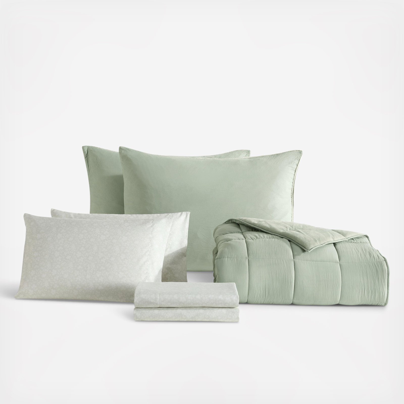Reversible Plush Washed Microfiber 7-Piece Comforter Set 2 Reversible Plush Washed Microfiber 7-Piece Comforter Set