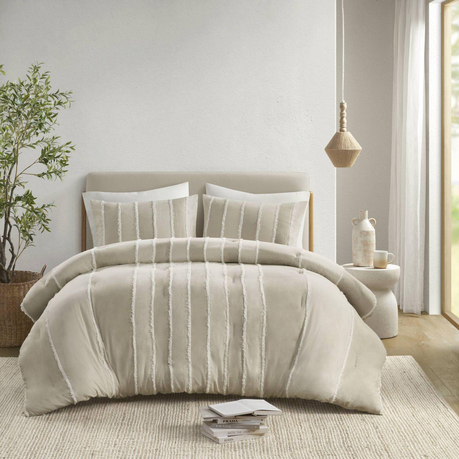 Shay 3-Piece Striped Cotton Comforter Set 8 Shay 3-Piece Striped Cotton Comforter Set