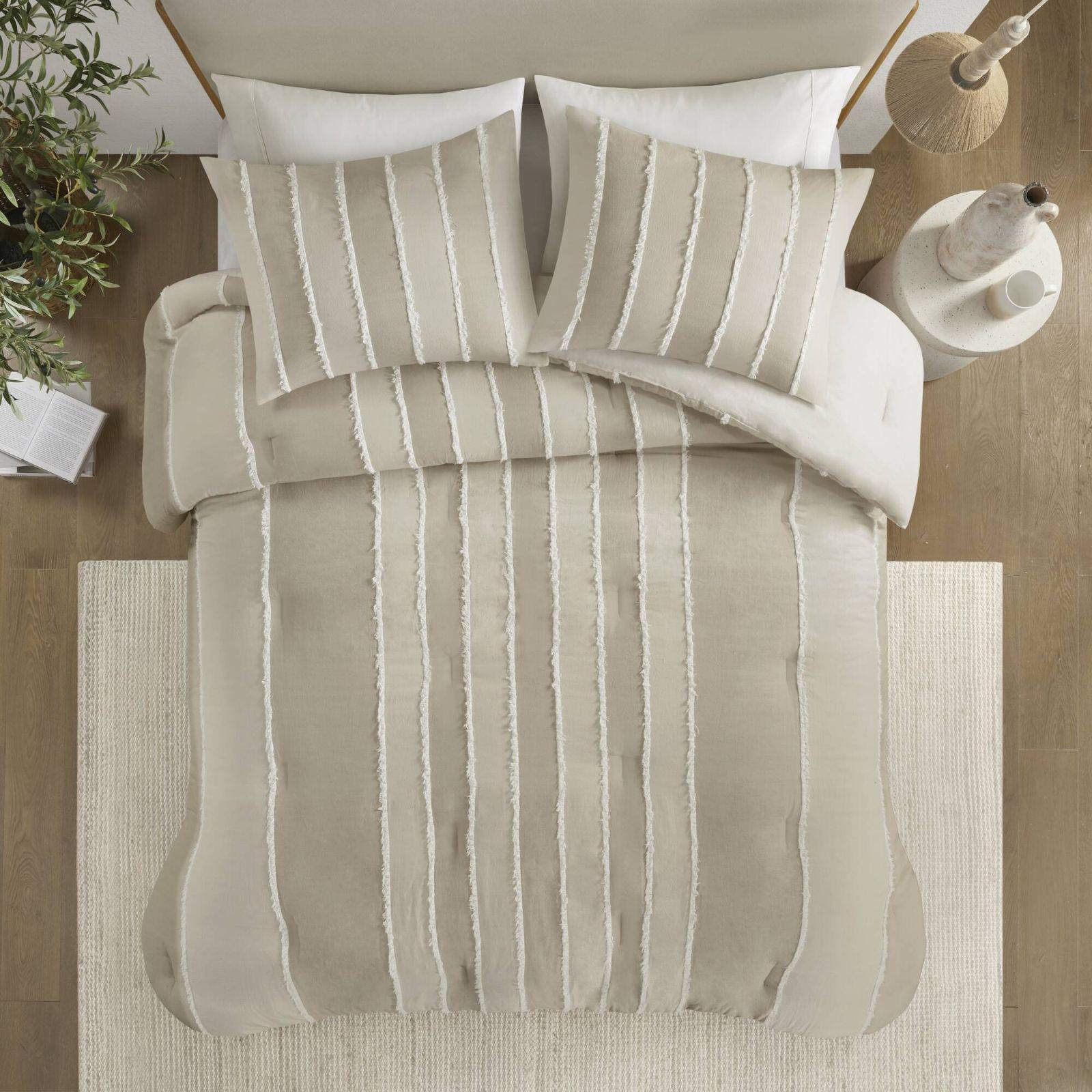 Shay 3-Piece Striped Cotton Comforter Set 3 Shay 3-Piece Striped Cotton Comforter Set