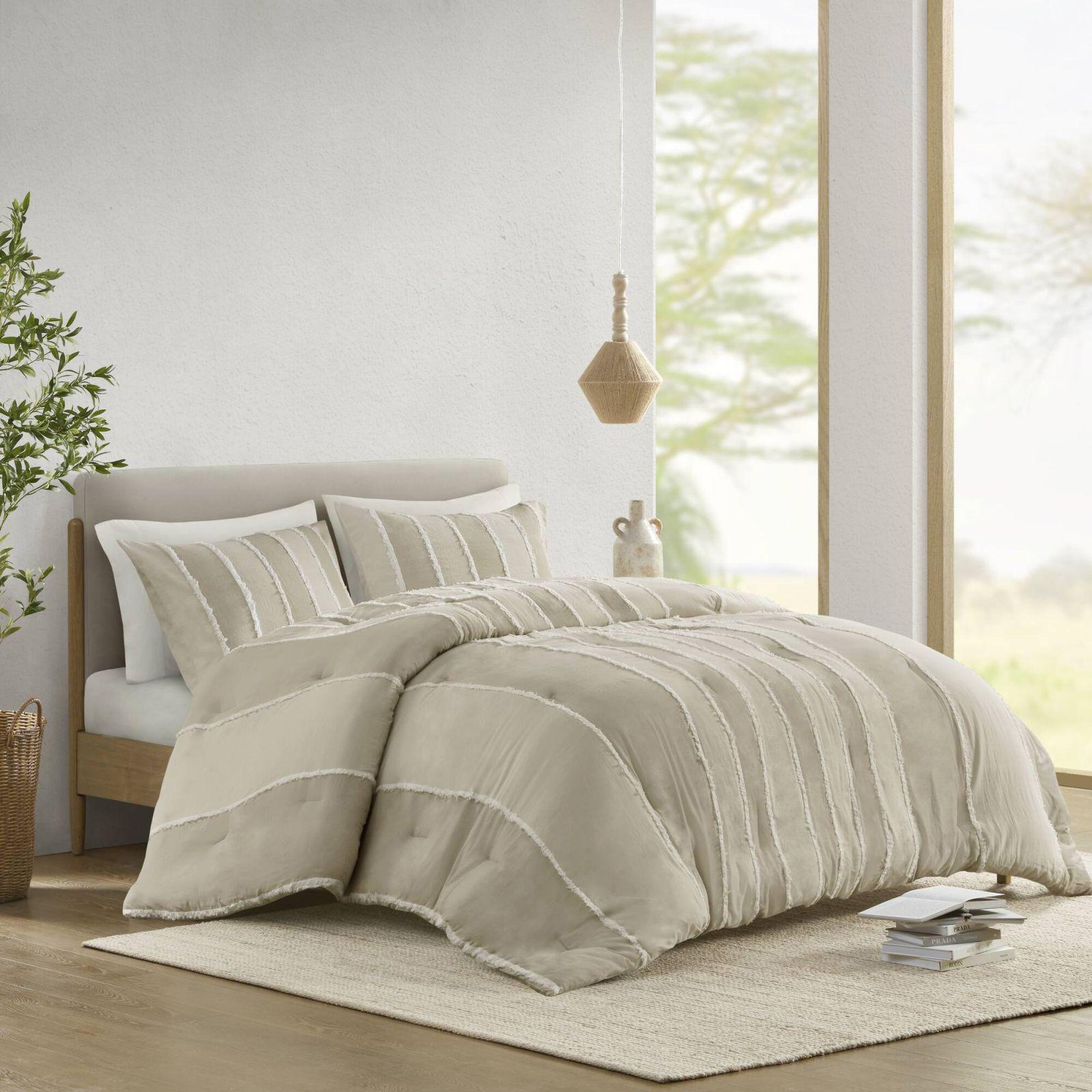 Shay 3-Piece Striped Cotton Comforter Set 5 Shay 3-Piece Striped Cotton Comforter Set