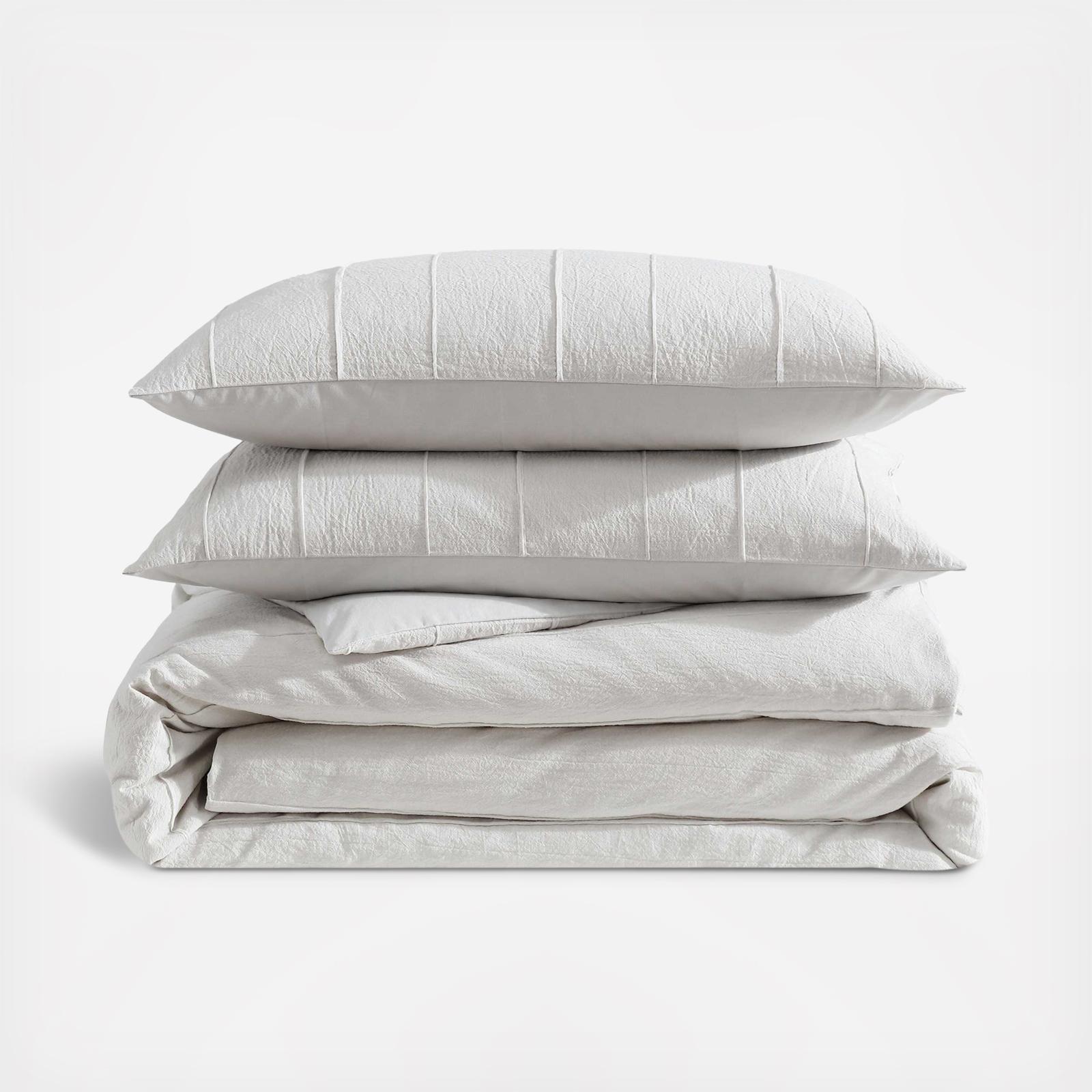 Tucks Cotton Tucked Jacquard 3-Piece Comforter Set 2 Tucks Cotton Tucked Jacquard 3-Piece Comforter Set