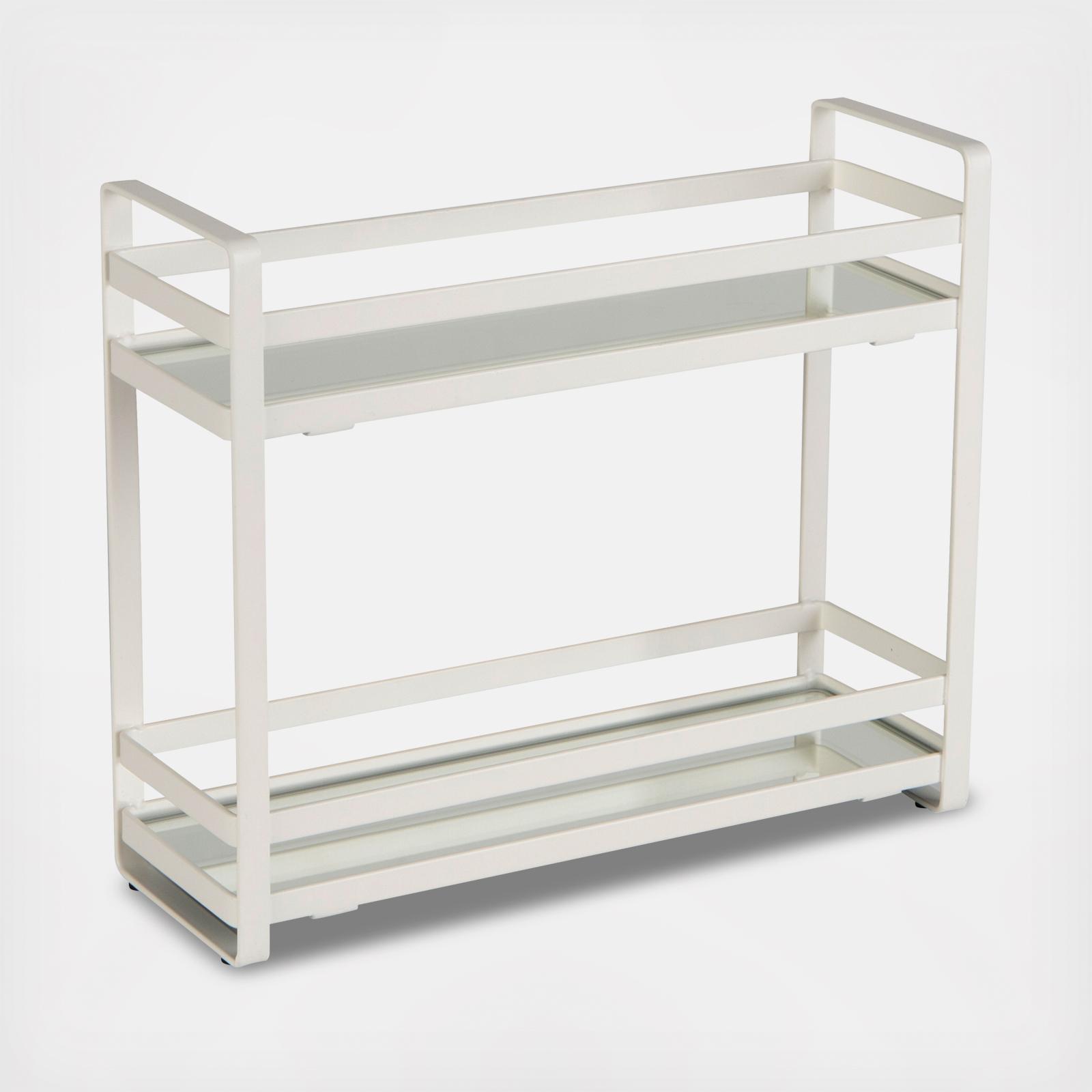 2-Tier Flat Wire Slim Vanity Tower