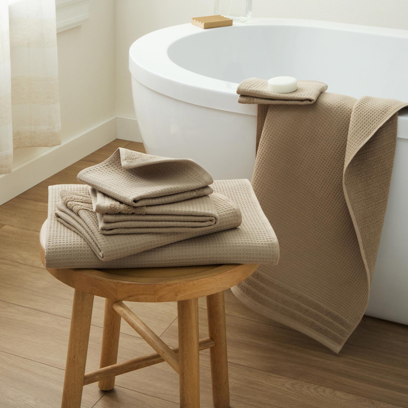 Basics Waffle Woven 6-Piece Terry Bath Towel Set 13 Basics Waffle Woven 6-Piece Terry Bath Towel Set