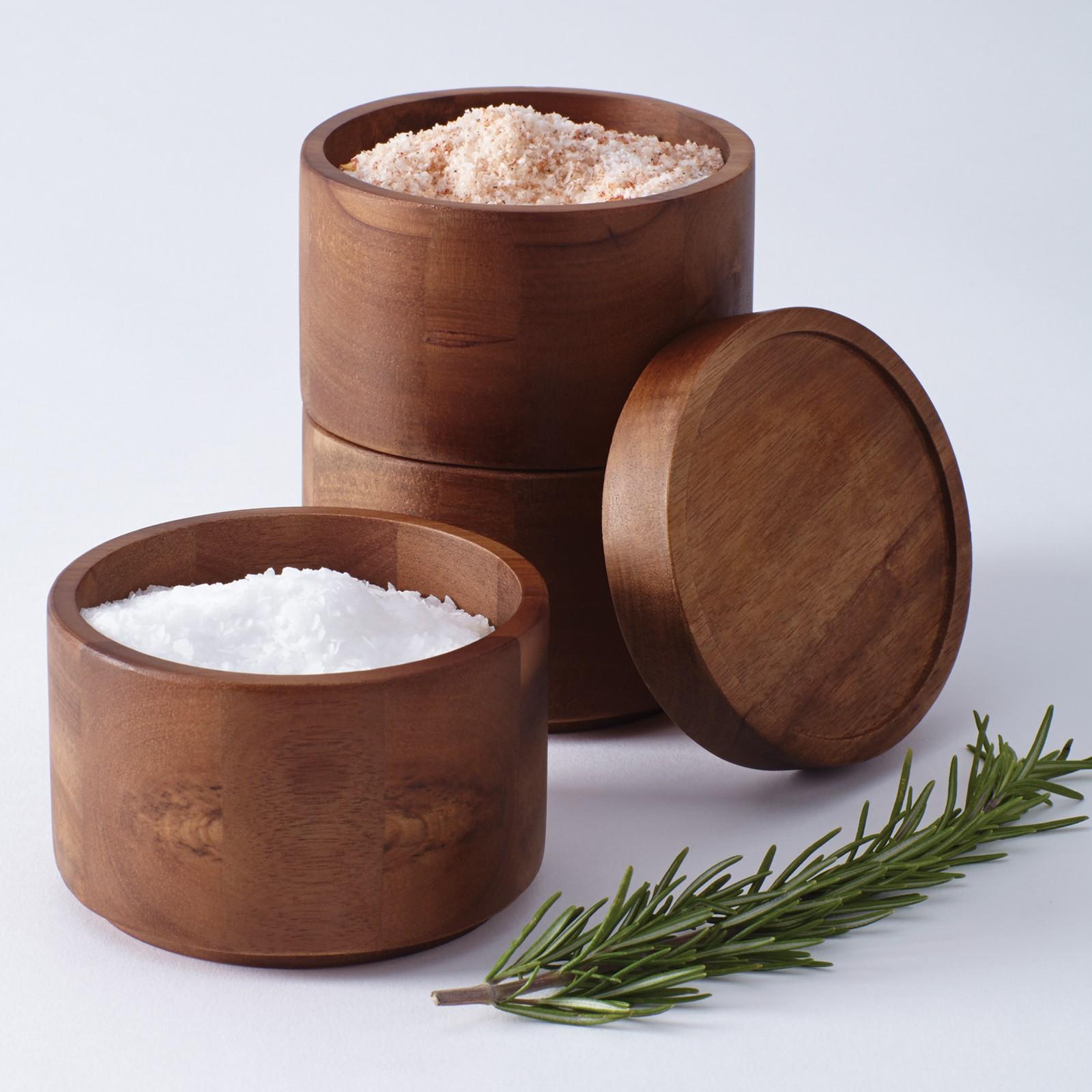 Cucina Acacia 3-Tier Stacking Salt Box 8 Cucina Acacia 3-Tier Stacking Salt Box