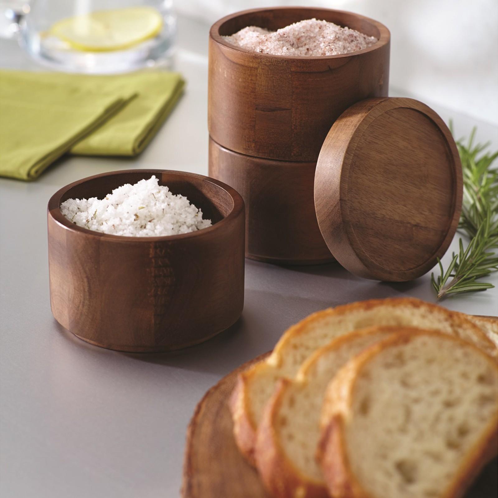 Cucina Acacia 3-Tier Stacking Salt Box 2 Cucina Acacia 3-Tier Stacking Salt Box