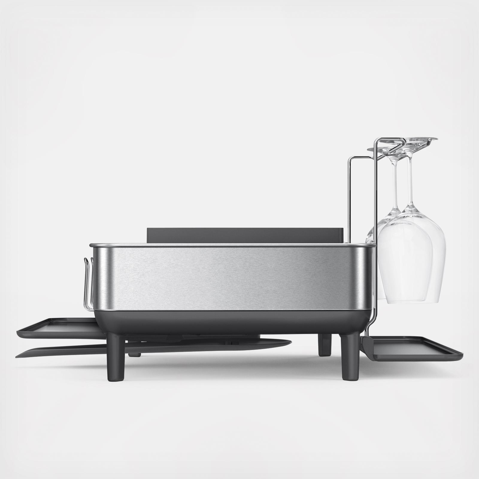 Dish Drying Rack with Glass Holder, Steel Frame 6 Dish Drying Rack with Glass Holder, Steel Frame