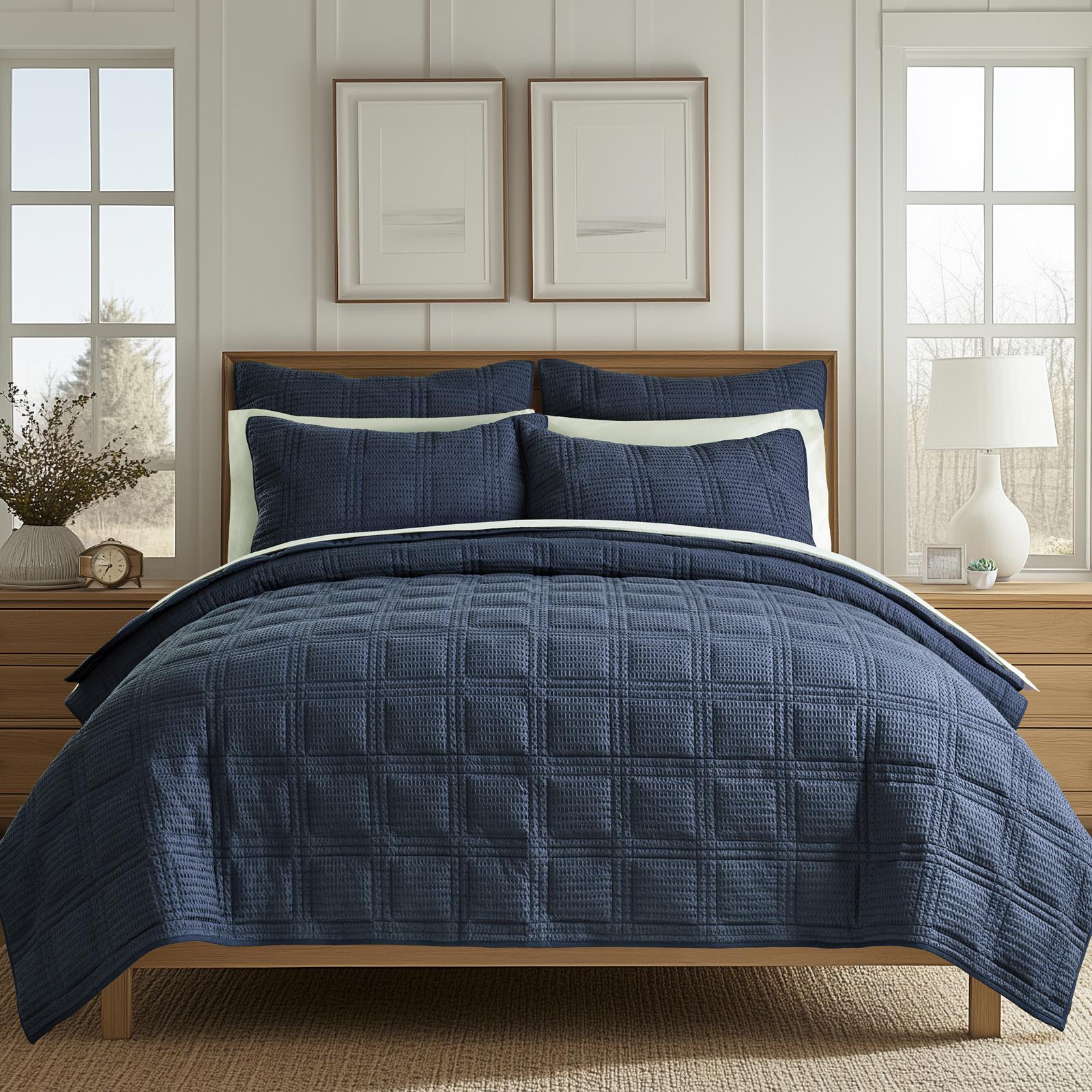 Cloud Waffle Quilted Euro Sham, Set of 2 1 Cloud Waffle Quilted Euro Sham, Set of 2