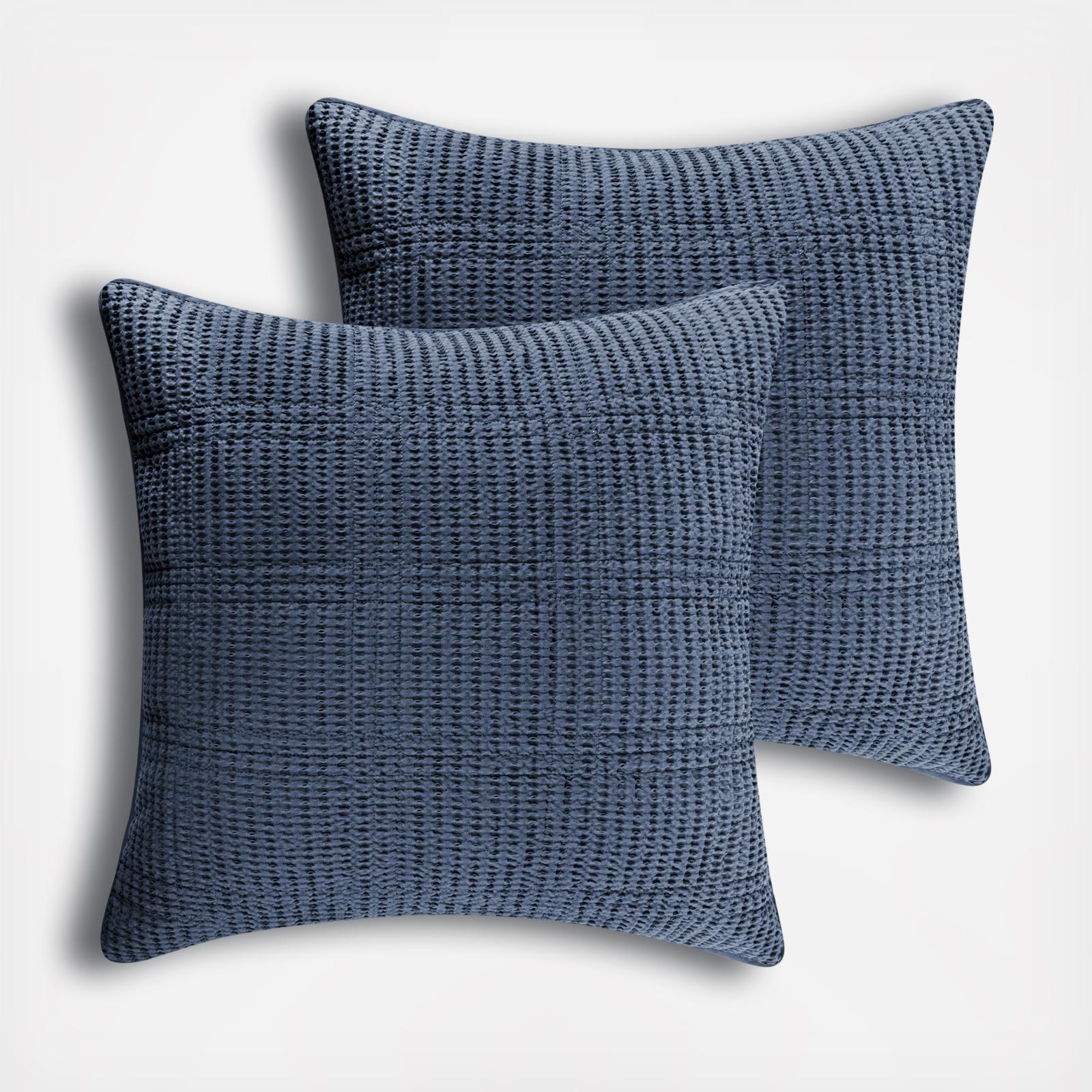 Cloud Waffle Quilted Euro Sham, Set of 2 2 Cloud Waffle Quilted Euro Sham, Set of 2