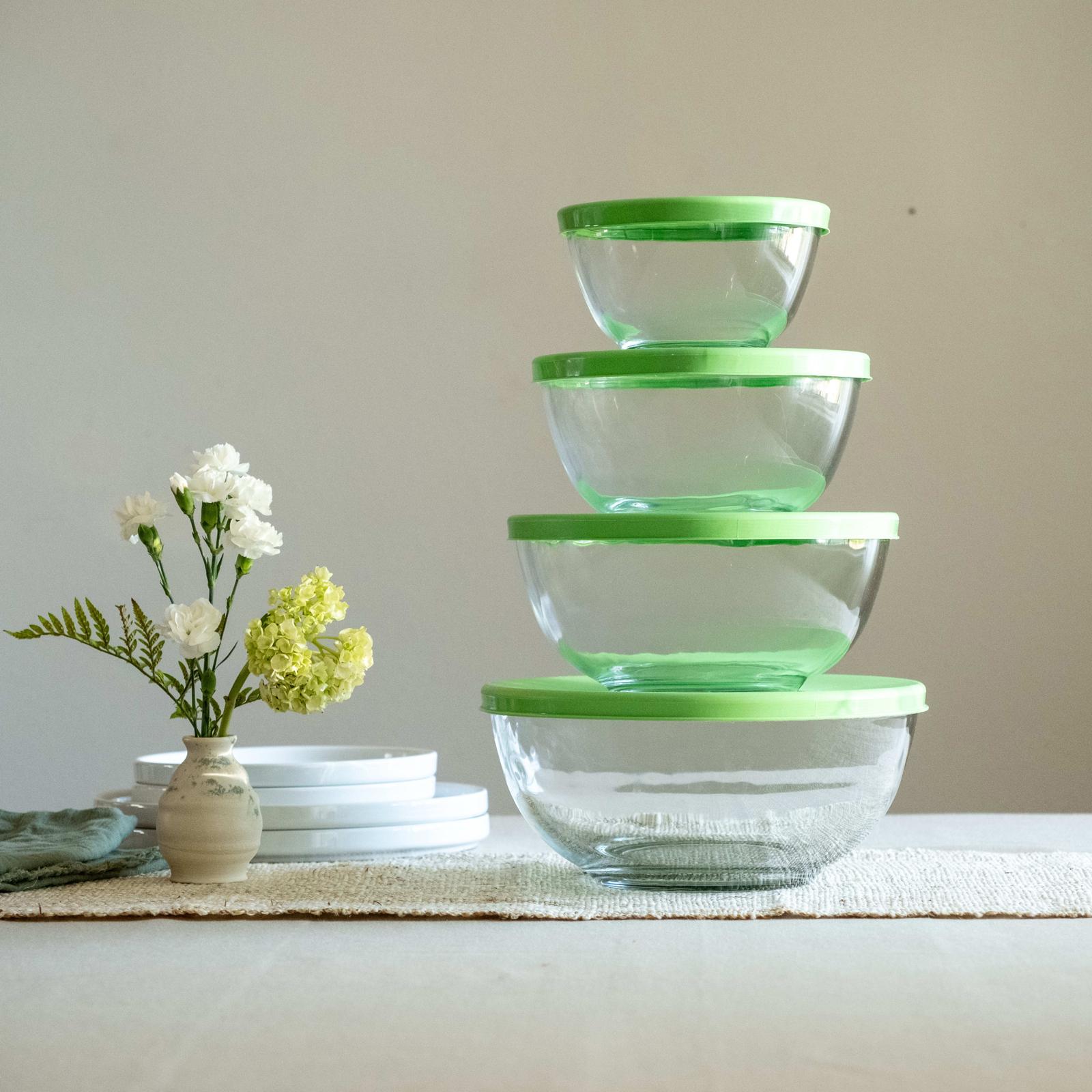 Baker's Basics 4-Piece Mixing Bowl Set with Lids