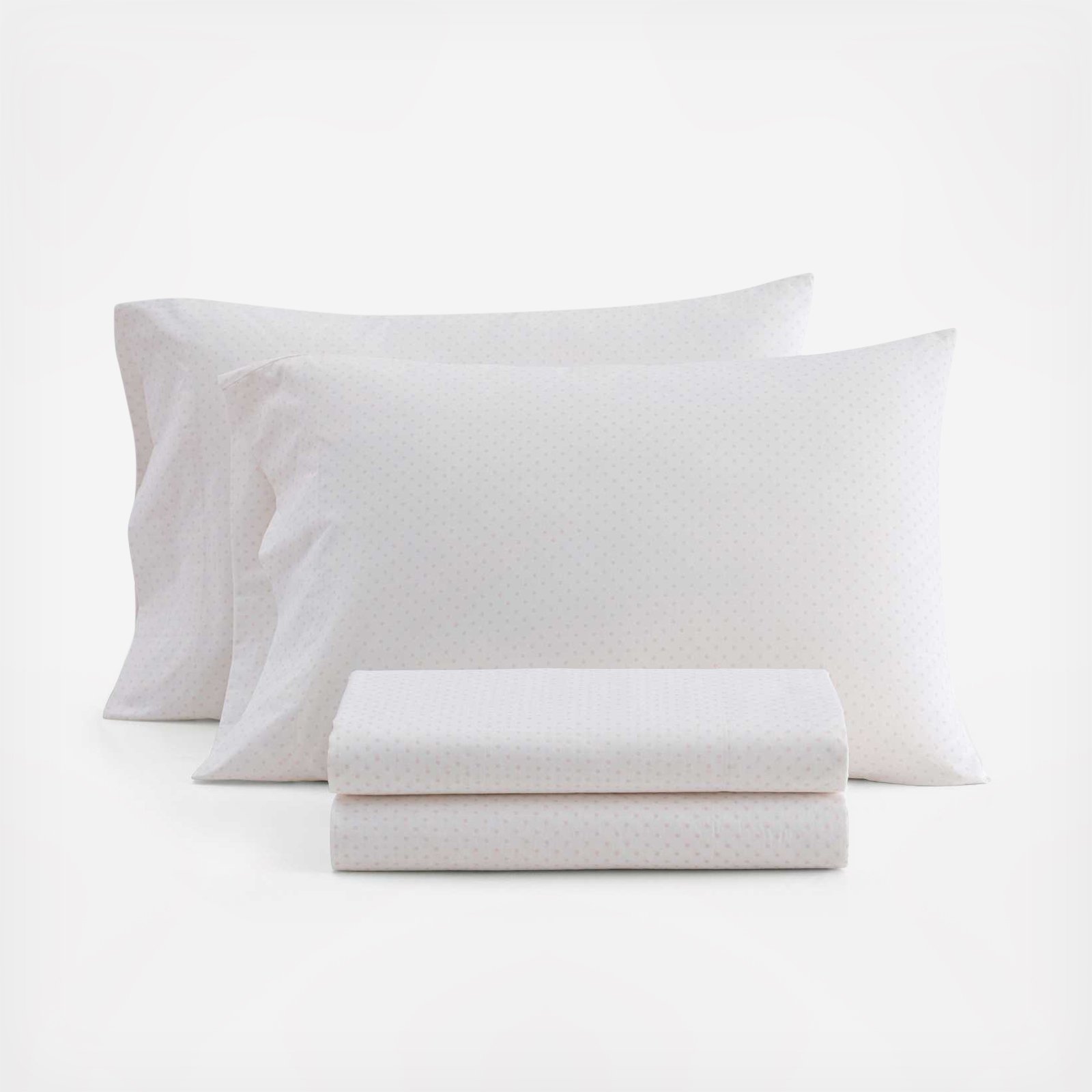 Core Polka Dot Cotton Percale 4-Piece Sheet Set 2 Core Polka Dot Cotton Percale 4-Piece Sheet Set