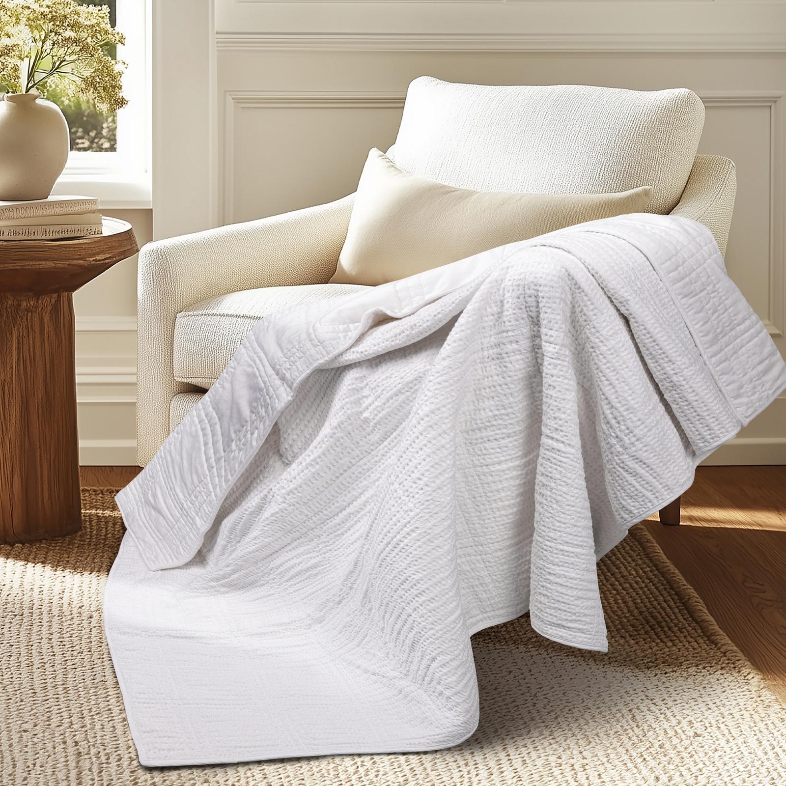 Cloud Waffle Quilted Throw 8 Cloud Waffle Quilted Throw