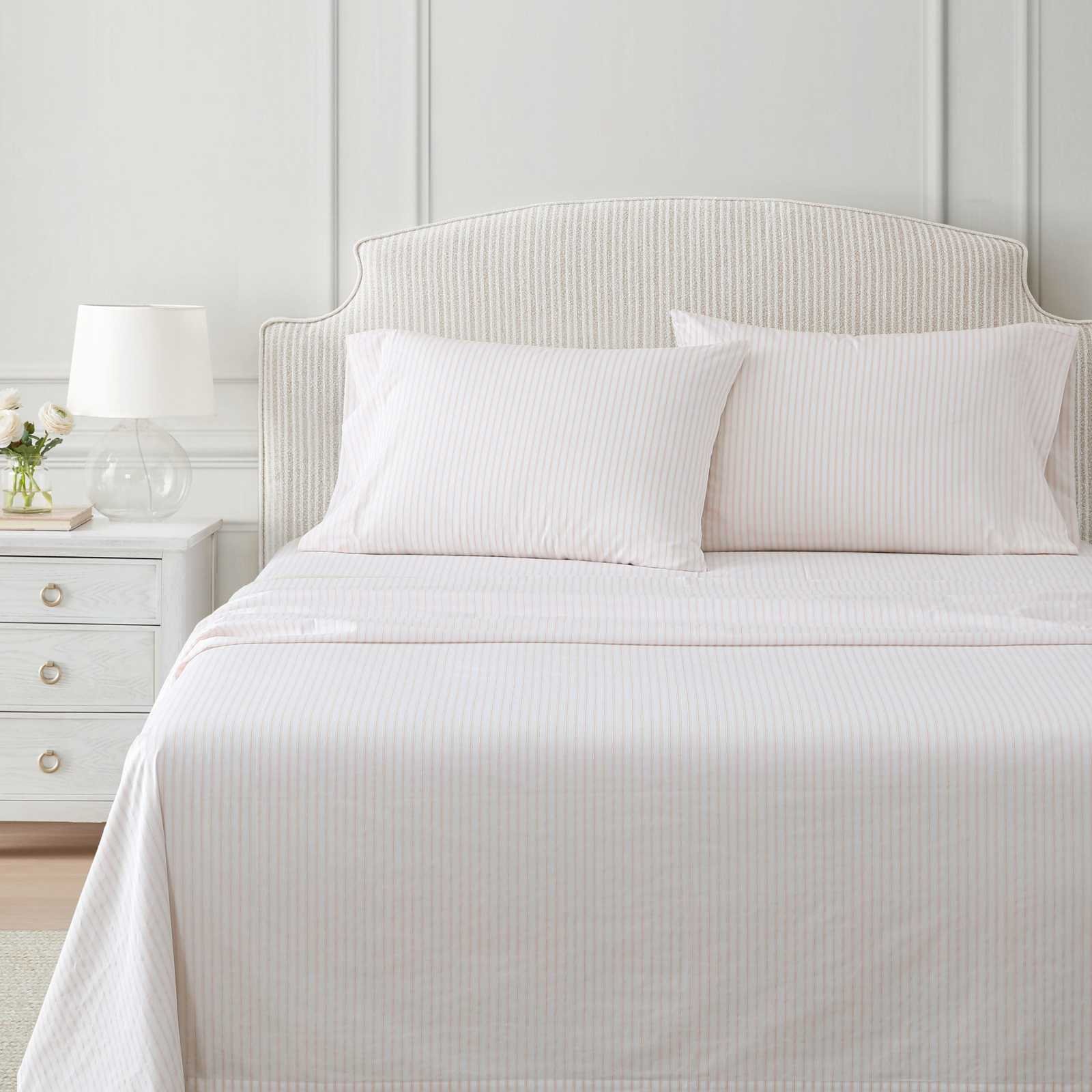 Core Ticking Stripe Cotton Percale 4-Piece Sheet Set 10 Core Ticking Stripe Cotton Percale 4-Piece Sheet Set