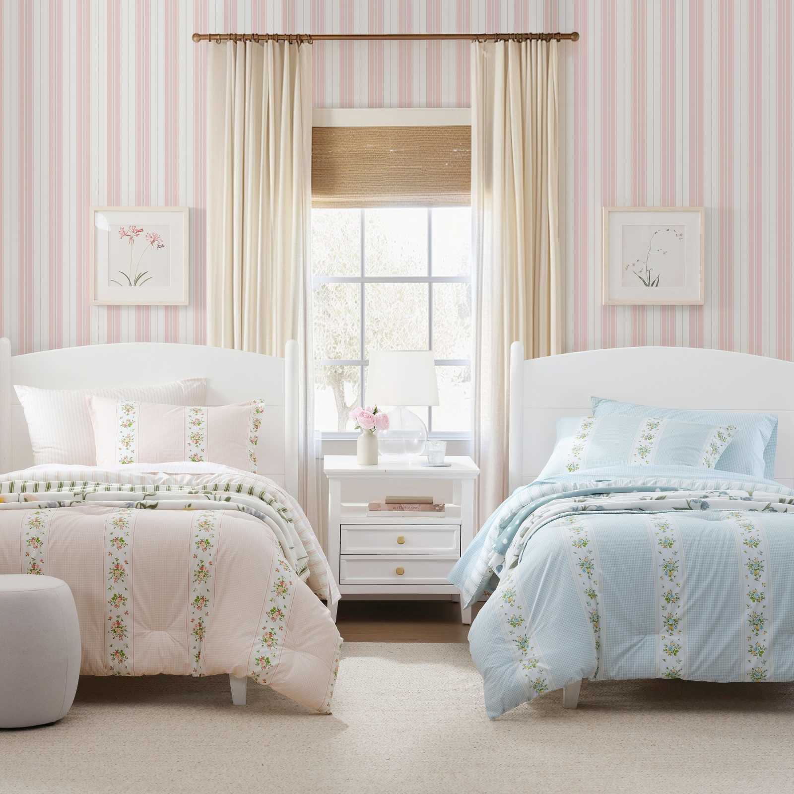 Core Ticking Stripe Cotton Percale 4-Piece Sheet Set 3 Core Ticking Stripe Cotton Percale 4-Piece Sheet Set