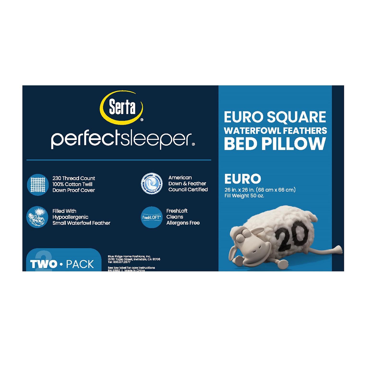 Feather Euro Square Pillow, Set of 2 6 Feather Euro Square Pillow, Set of 2