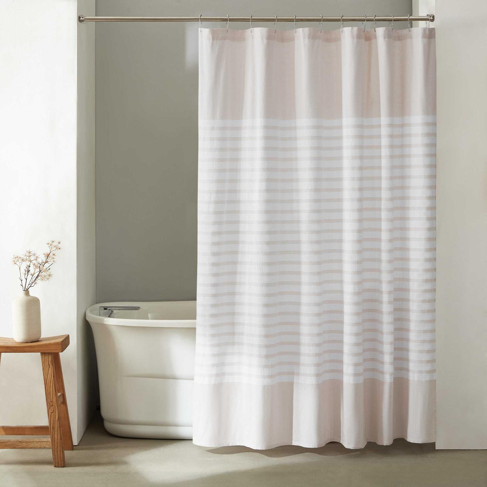 Modern Stripe Waffle Shower Curtain 11 Modern Stripe Waffle Shower Curtain