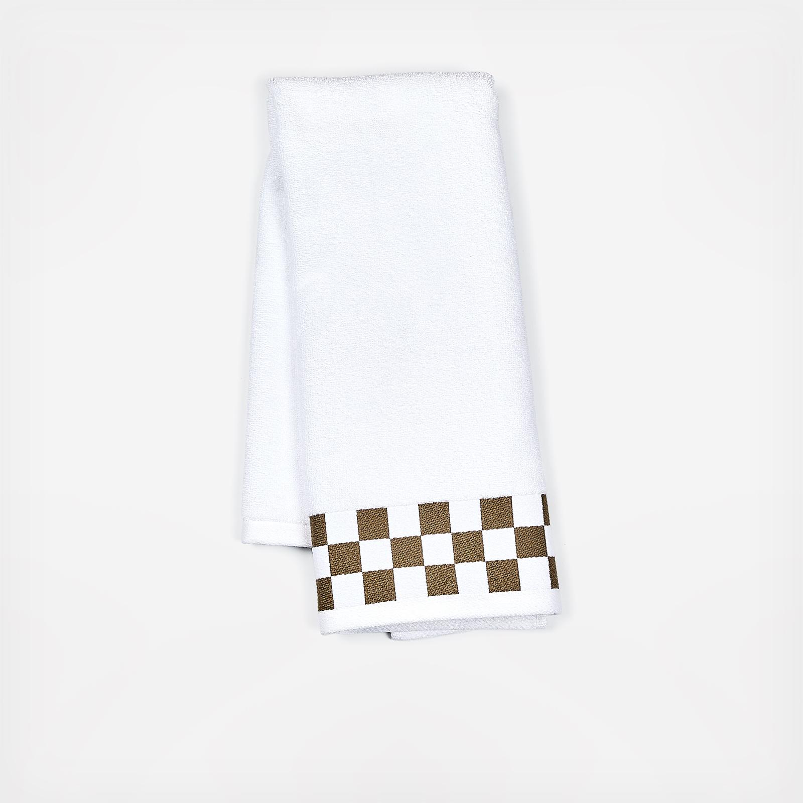 Mocha Check Cotton Border Hand Towel 3 Mocha Check Cotton Border Hand Towel