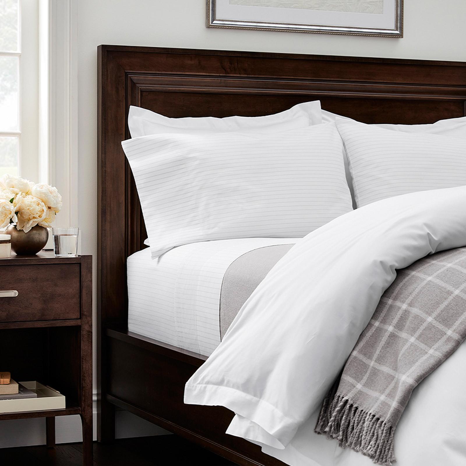 Percale Simple Stripe 4-Piece Organic Sheet Set 9 Percale Simple Stripe 4-Piece Organic Sheet Set