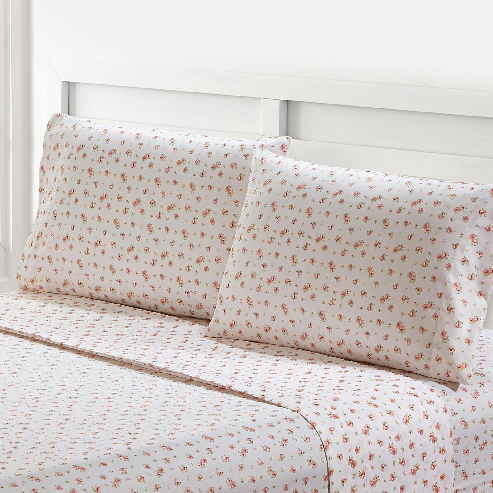 Printed 4-Piece Sweet Rose Sheet Set 12 Printed 4-Piece Sweet Rose Sheet Set