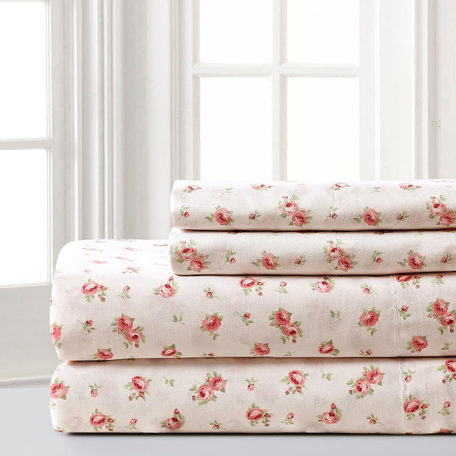 Printed 4-Piece Sweet Rose Sheet Set 2 Printed 4-Piece Sweet Rose Sheet Set