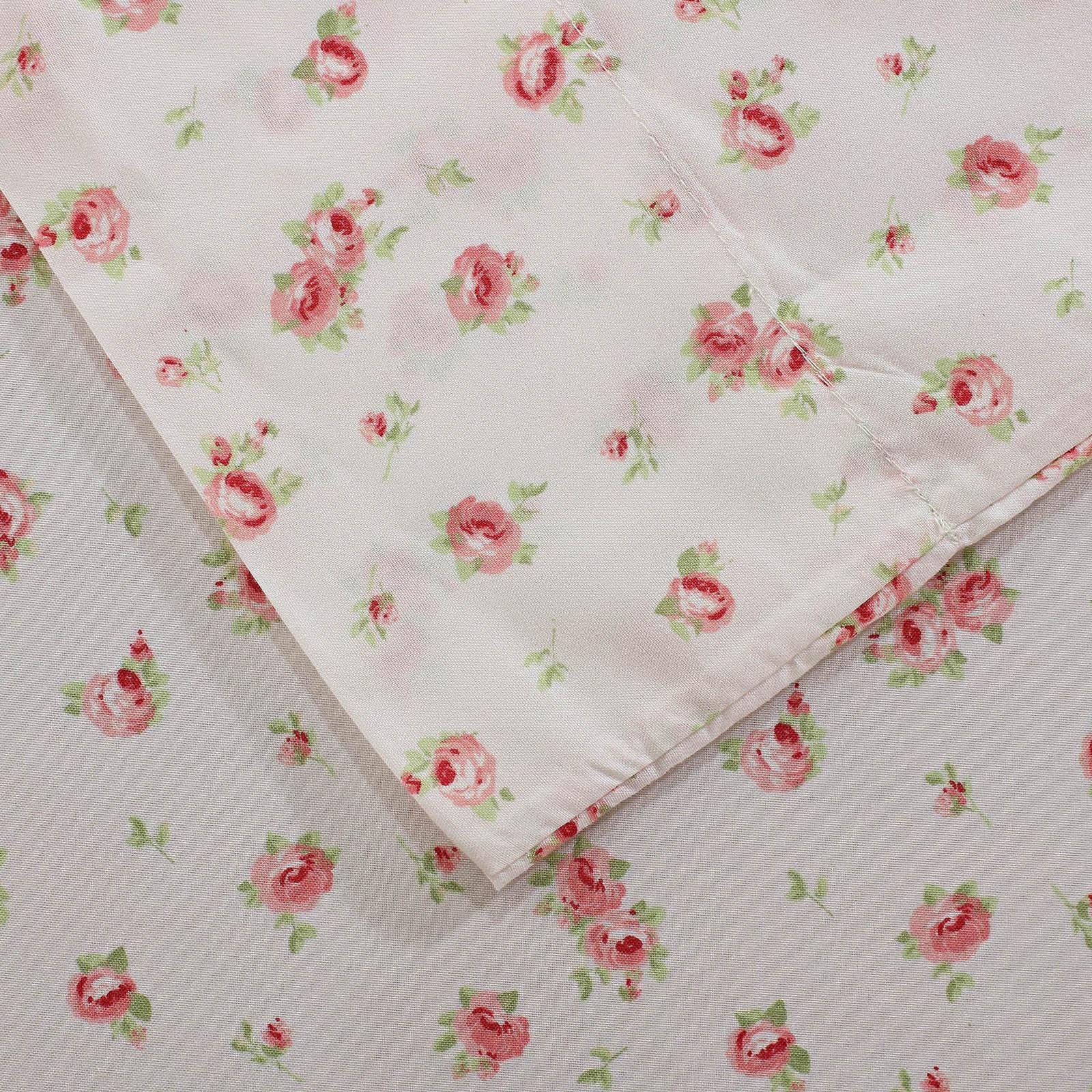 Printed 4-Piece Sweet Rose Sheet Set 3 Printed 4-Piece Sweet Rose Sheet Set