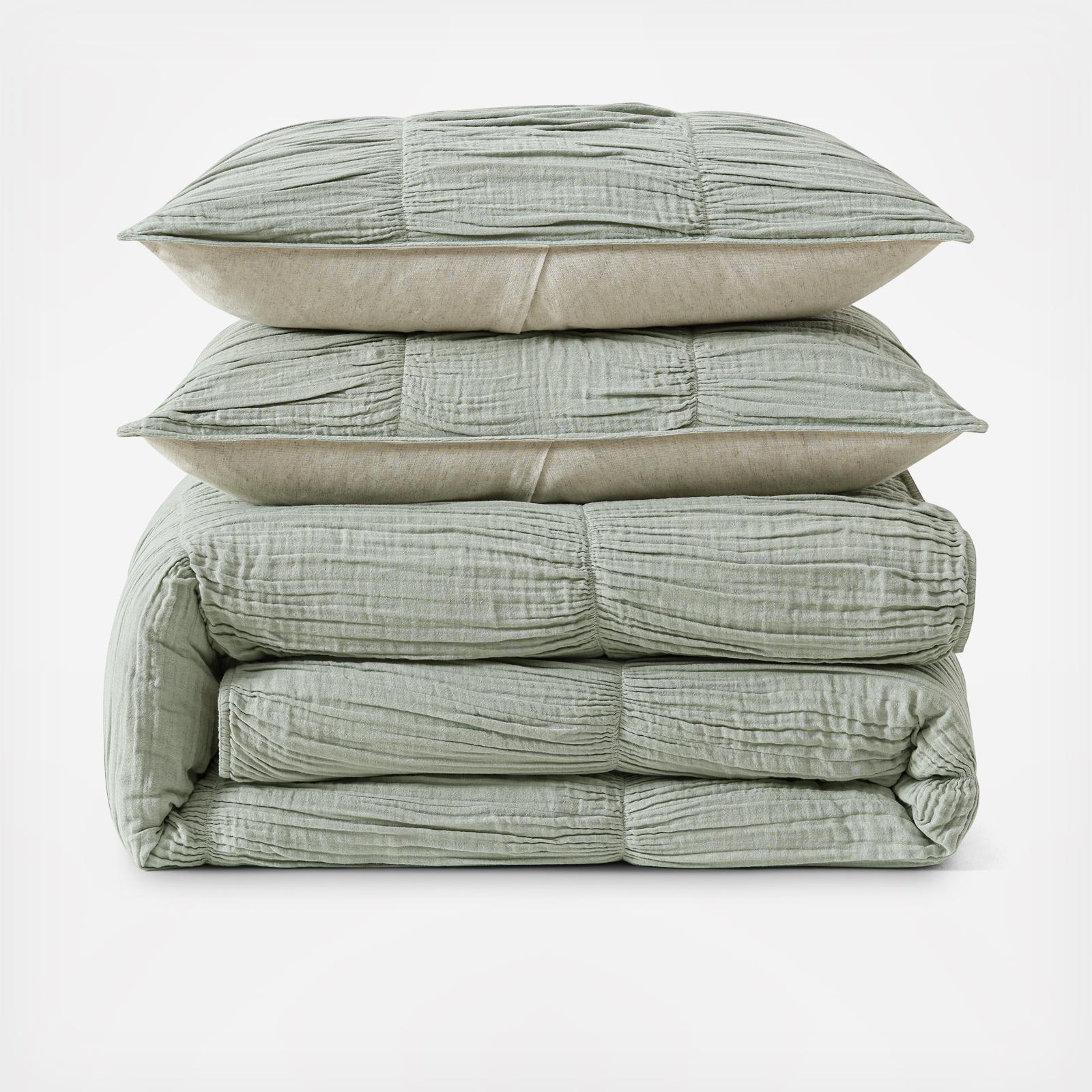 Pure Ruched Gauze 3-Piece Comforter Set 2 Pure Ruched Gauze 3-Piece Comforter Set