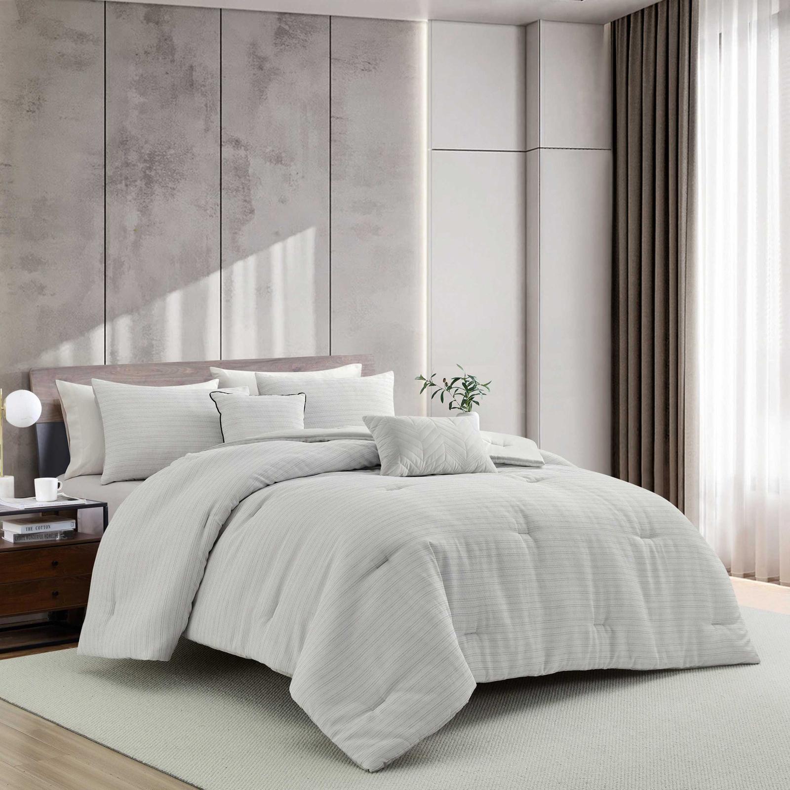 Space Dye Grid Waffle 5-Piece Comforter Set 6 Space Dye Grid Waffle 5-Piece Comforter Set