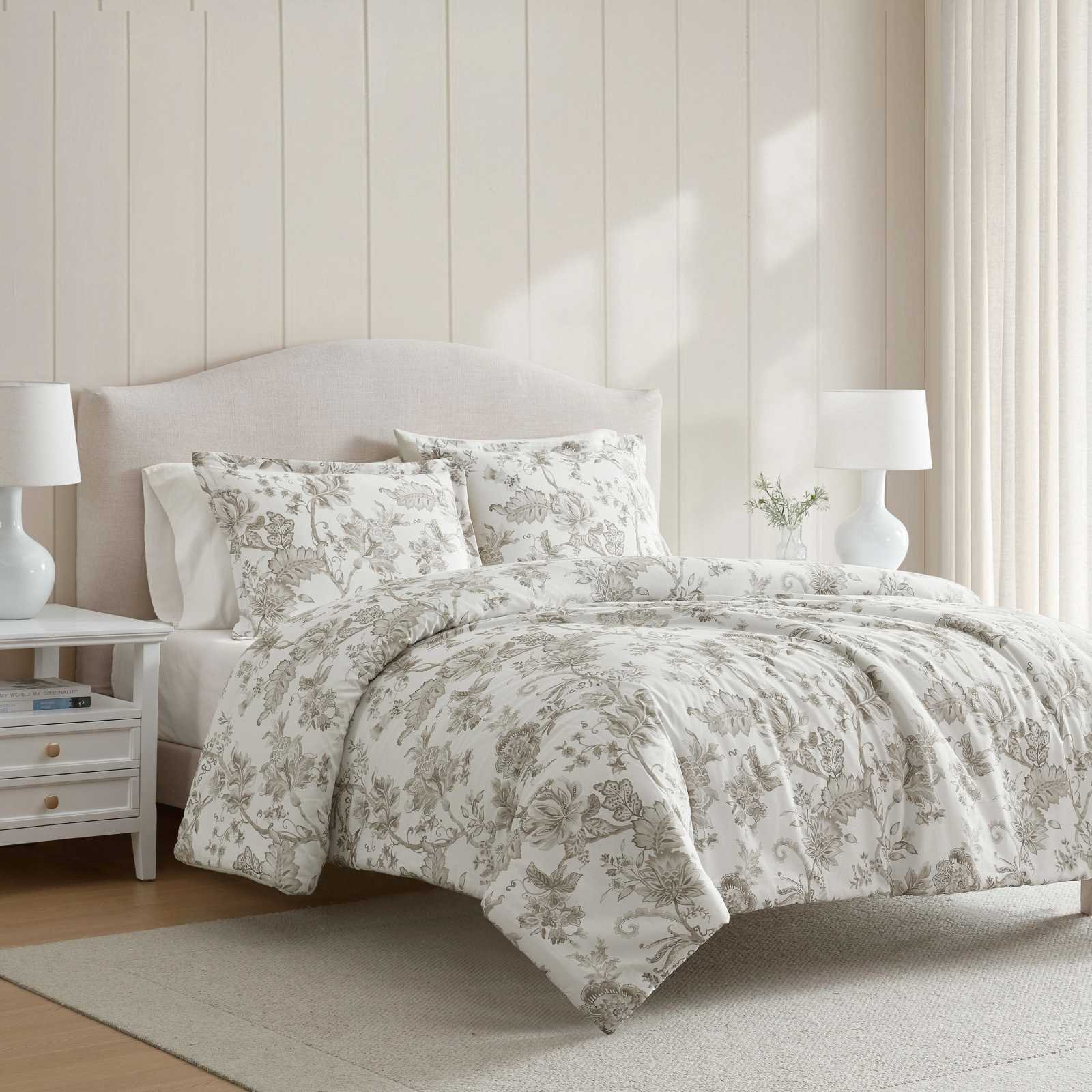 Avery Floral Cotton Sateen 3-Piece Comforter Set