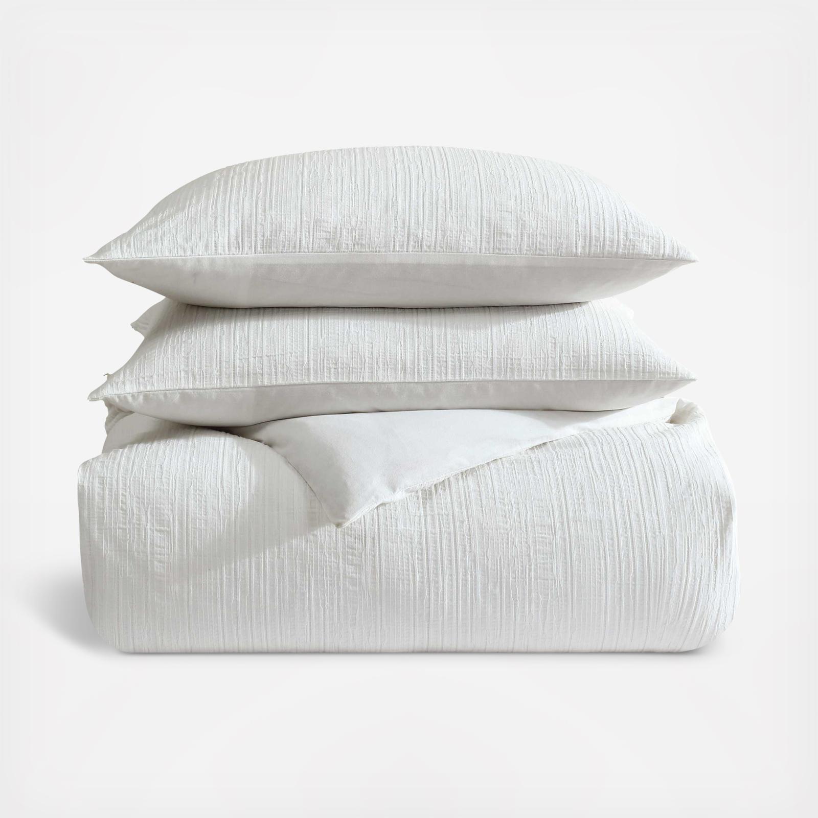 Bark Texture Cotton Jacquard 3-Piece Comforter Set