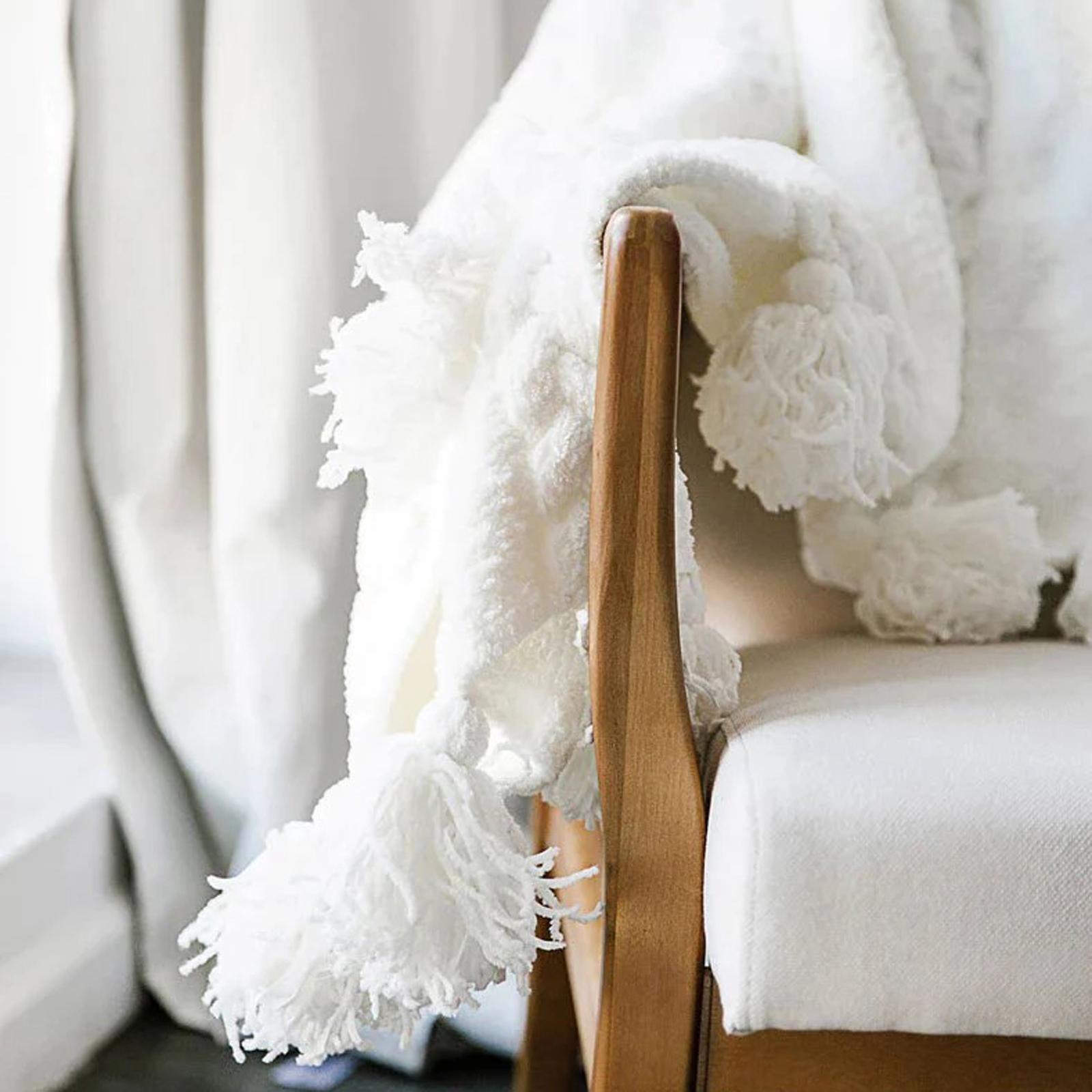 Braided Pom Pom Throw