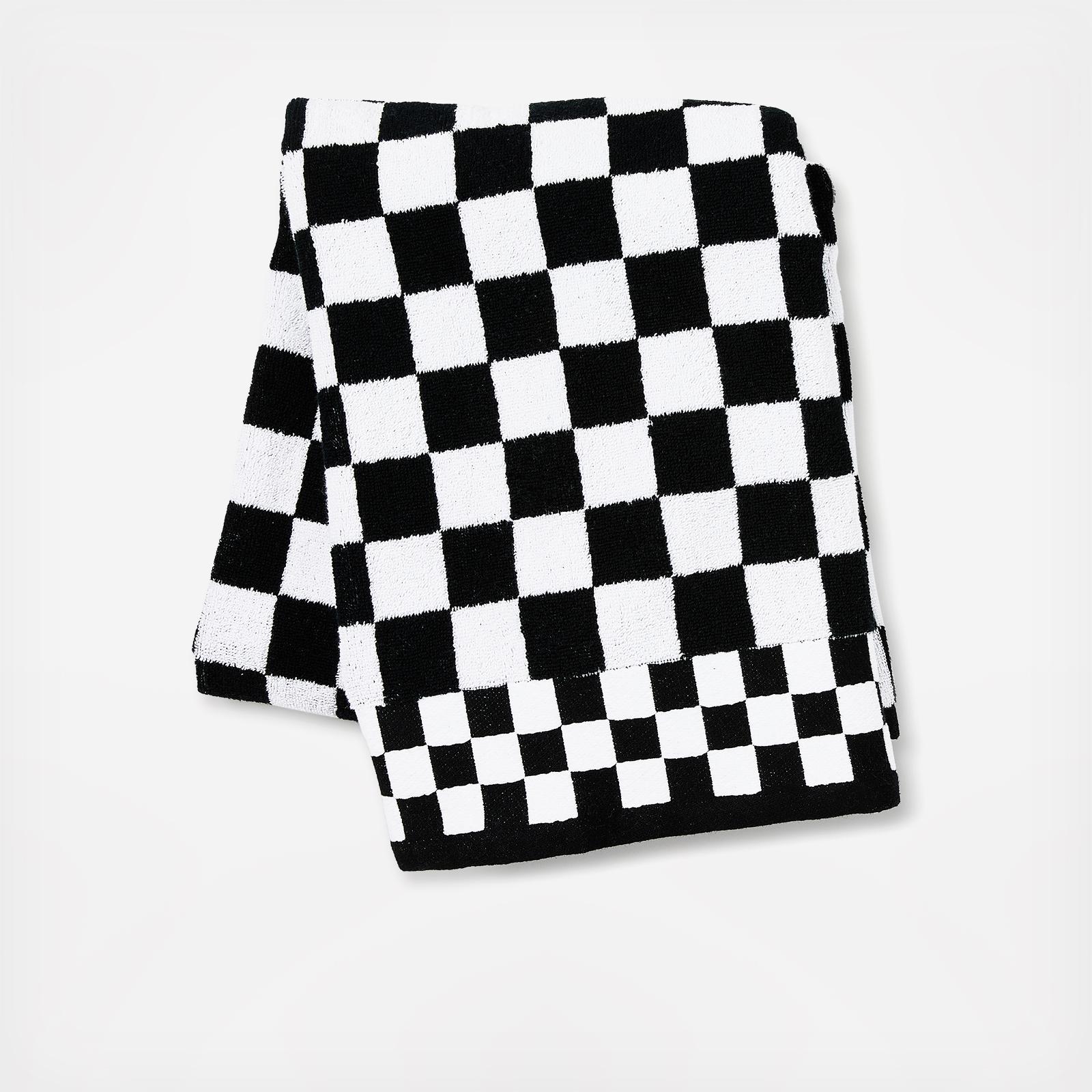Black Check Cotton Bath Towel 7 Black Check Cotton Bath Towel