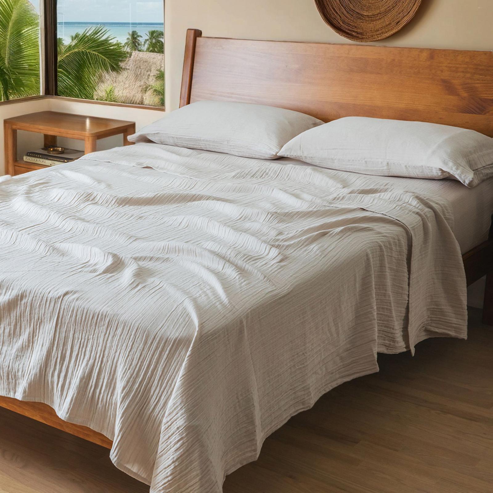 Calm Crinkled Comfort Fitted Sheet 2 Calm Crinkled Comfort Fitted Sheet