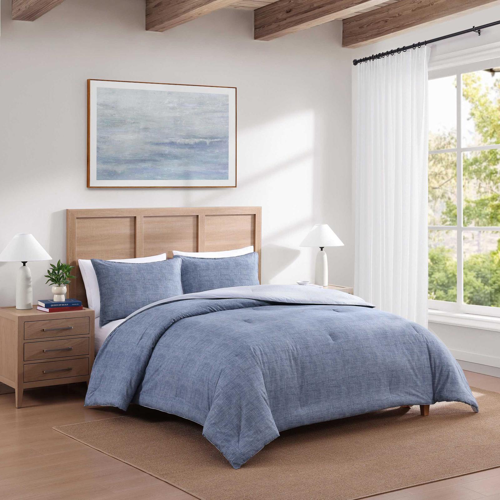 Classic Texture Cotton Percale 3-Piece Comforter Set 1 Classic Texture Cotton Percale 3-Piece Comforter Set