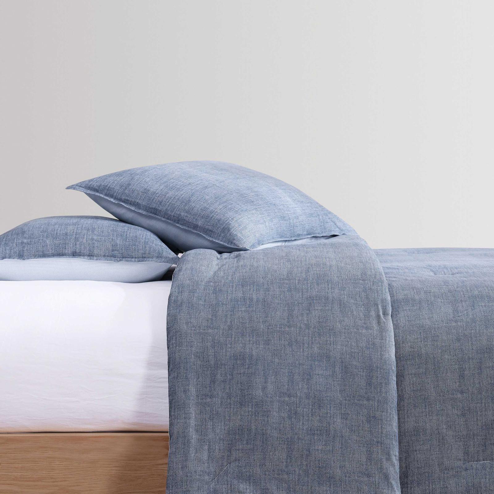 Classic Texture Cotton Percale 3-Piece Comforter Set 5 Classic Texture Cotton Percale 3-Piece Comforter Set