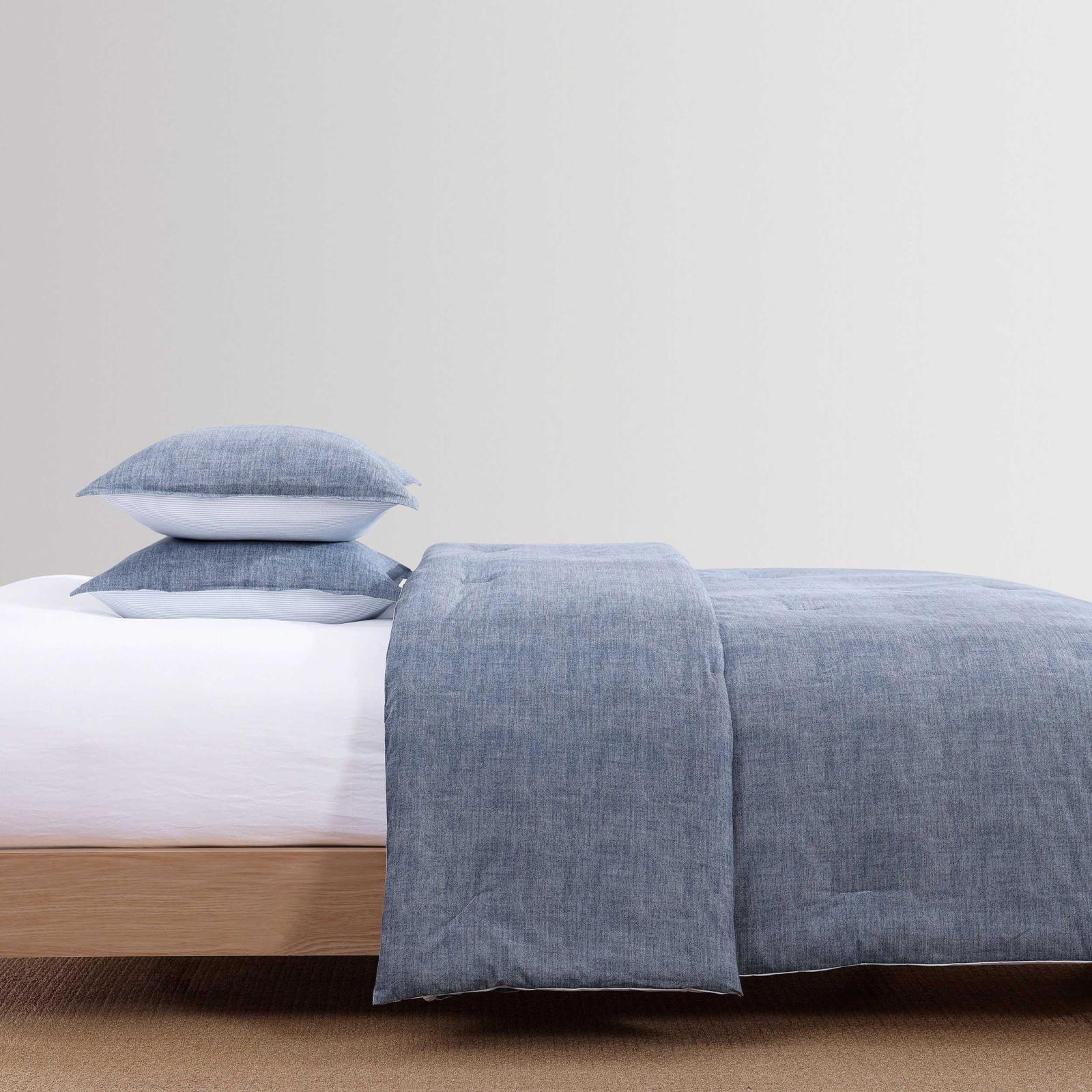 Classic Texture Cotton Percale 3-Piece Comforter Set 6 Classic Texture Cotton Percale 3-Piece Comforter Set