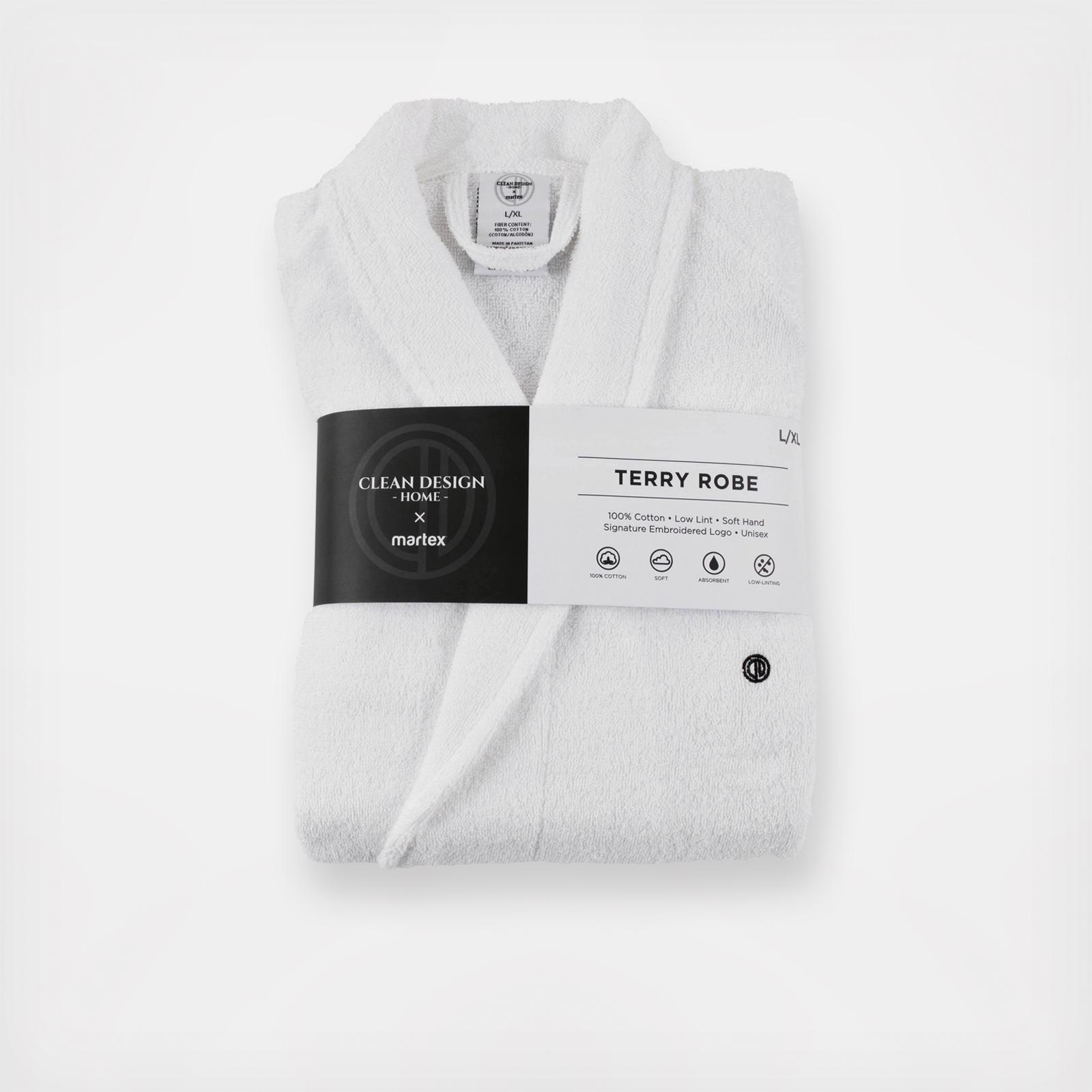 Clean Design Home Low-Lint Terry Bath Robe 4 Clean Design Home Low-Lint Terry Bath Robe