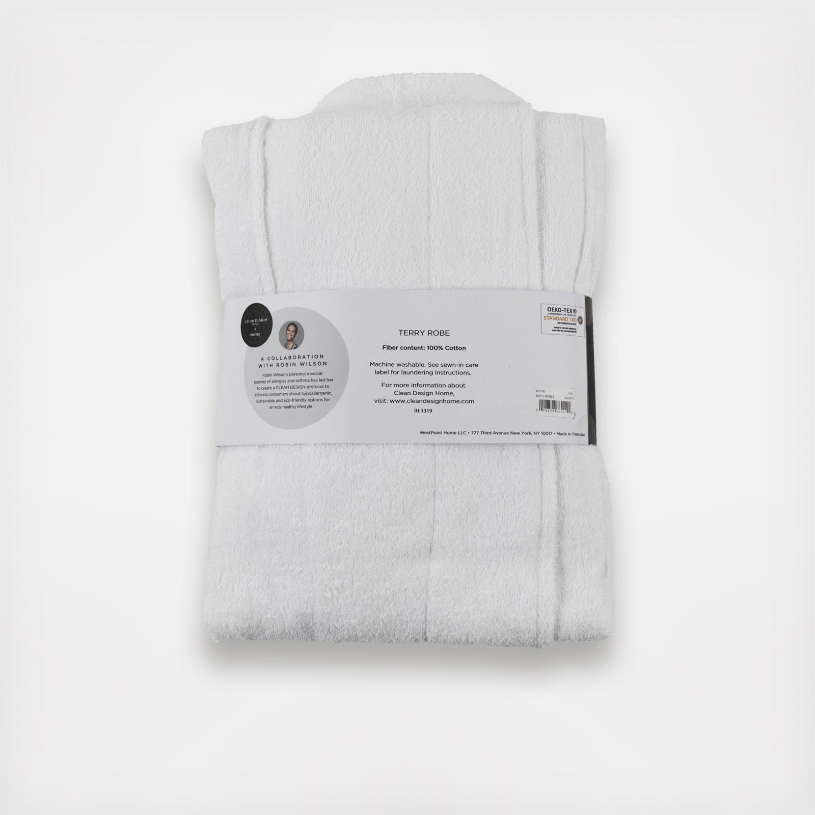 Clean Design Home Low-Lint Terry Bath Robe 5 Clean Design Home Low-Lint Terry Bath Robe