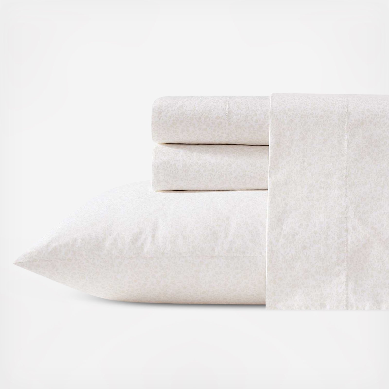 Chelsie Vine Printed Cotton Percale 4-Piece Sheet Set 2 Chelsie Vine Printed Cotton Percale 4-Piece Sheet Set