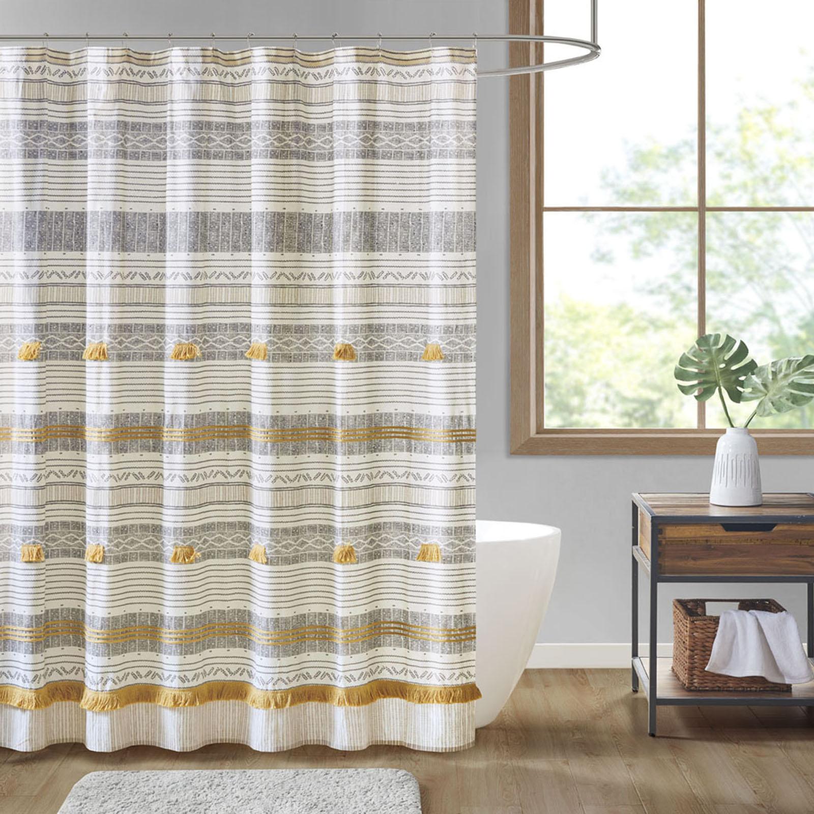 Cody Printed Shower Curtain with Tassel